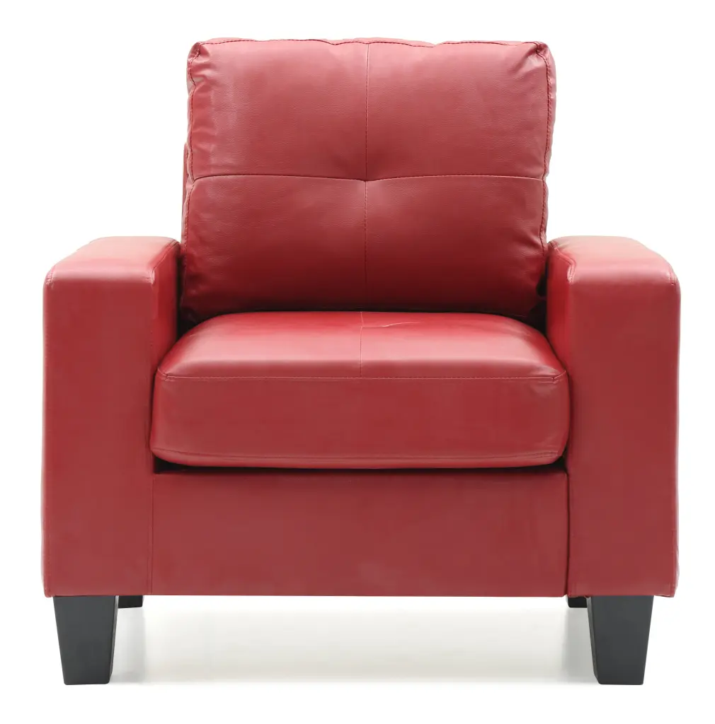 Newbury G465A Club Chair Red Red Foam PU Leather Comfortable Lounge Chair glory furniture