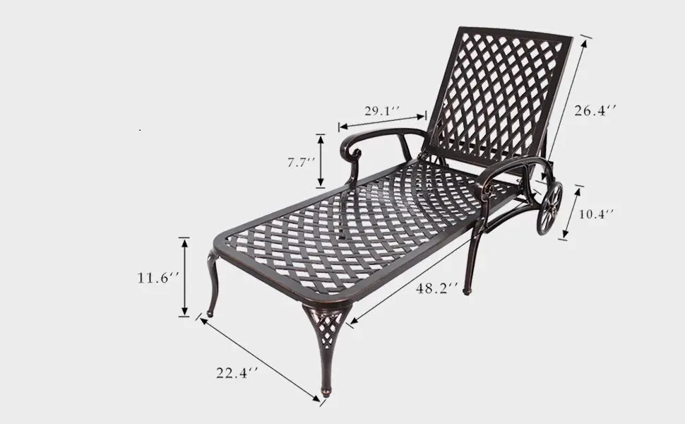 Brown Aluminium Cast Lounge Chair Modern Outdoor Patio Furniture 1 Piece hifine outdoor furniture w-640