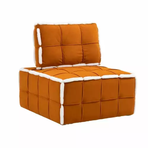 Deep Seat Armless Accent Single Lazy Sofa Lounge Arm Chair JUHOO