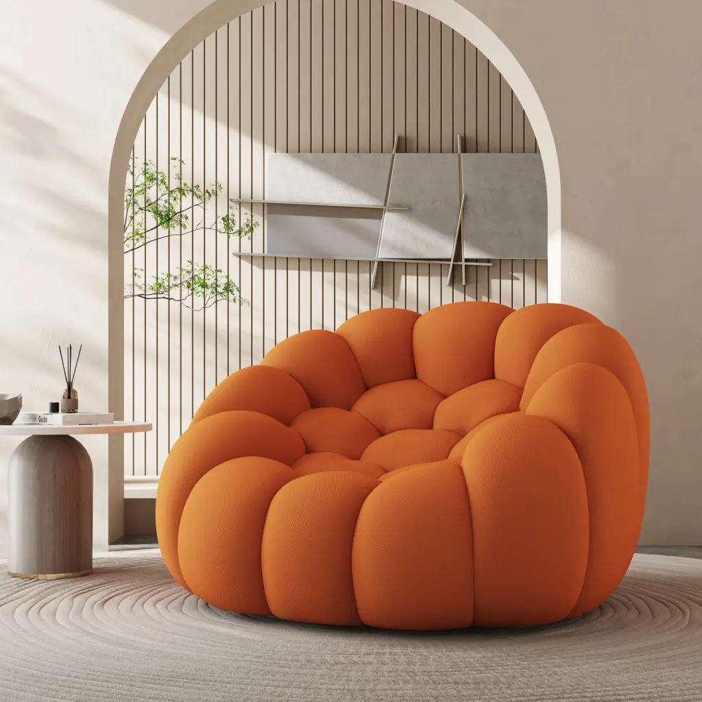 47 Inch Lazy Floor Sofa Curved Bubble Chair Oversized Single Bubble Sofa modasi