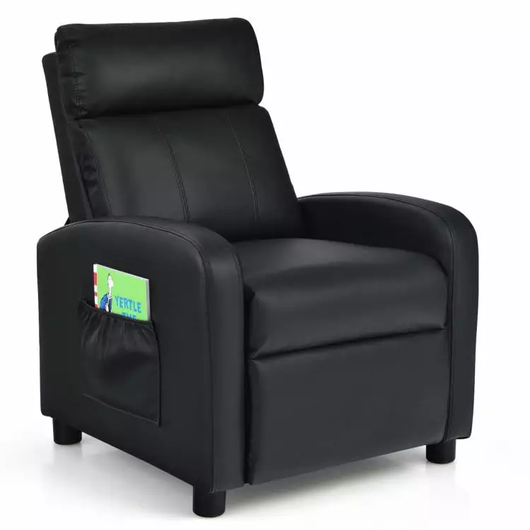 LANTRO JS Ergonomic PU Leather Kids Recliner Lounge Sofa Ages 3-12