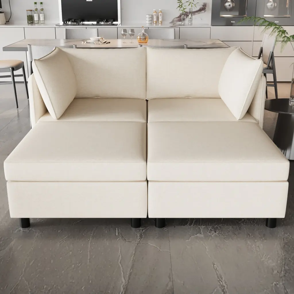 Mid Century Modern Love Seat Couches Chaise Longue Sofa Sturdy Frame rnb