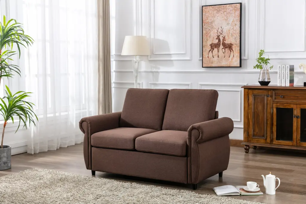 57.5 Inch Orisfur Pull Out Sofa Bed Loveseat Sleeper Twin Size Memory Foam rnb