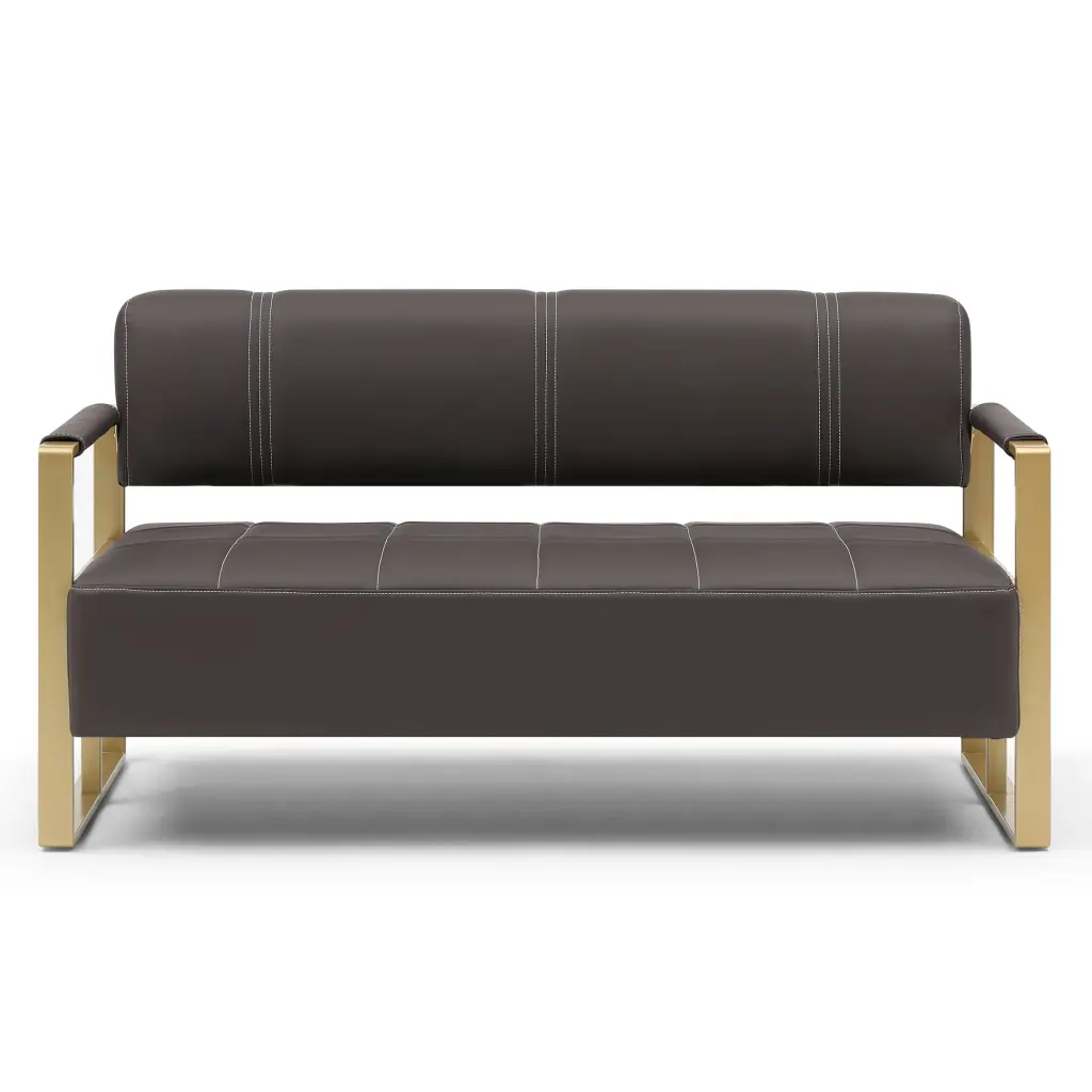 57.9 Width Modern Upholstery Faux Bonded Leather Loveseat Sofa aijiafurniture