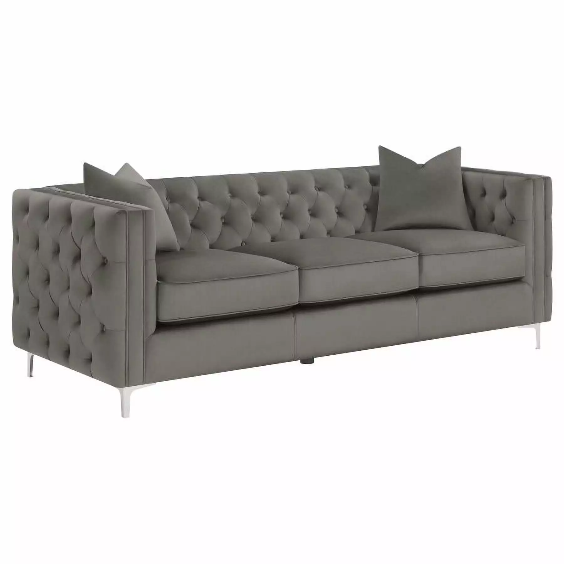 Phoebe Tufted Tuxedo Arms Sofa Urban Bronze Coaster Company