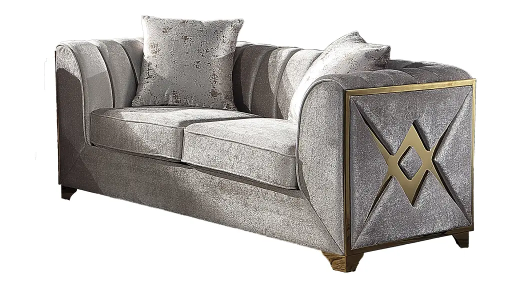 Velencia Modern Style Loveseat Cream Cream Primary Living Space Modern galaxy home furnishings