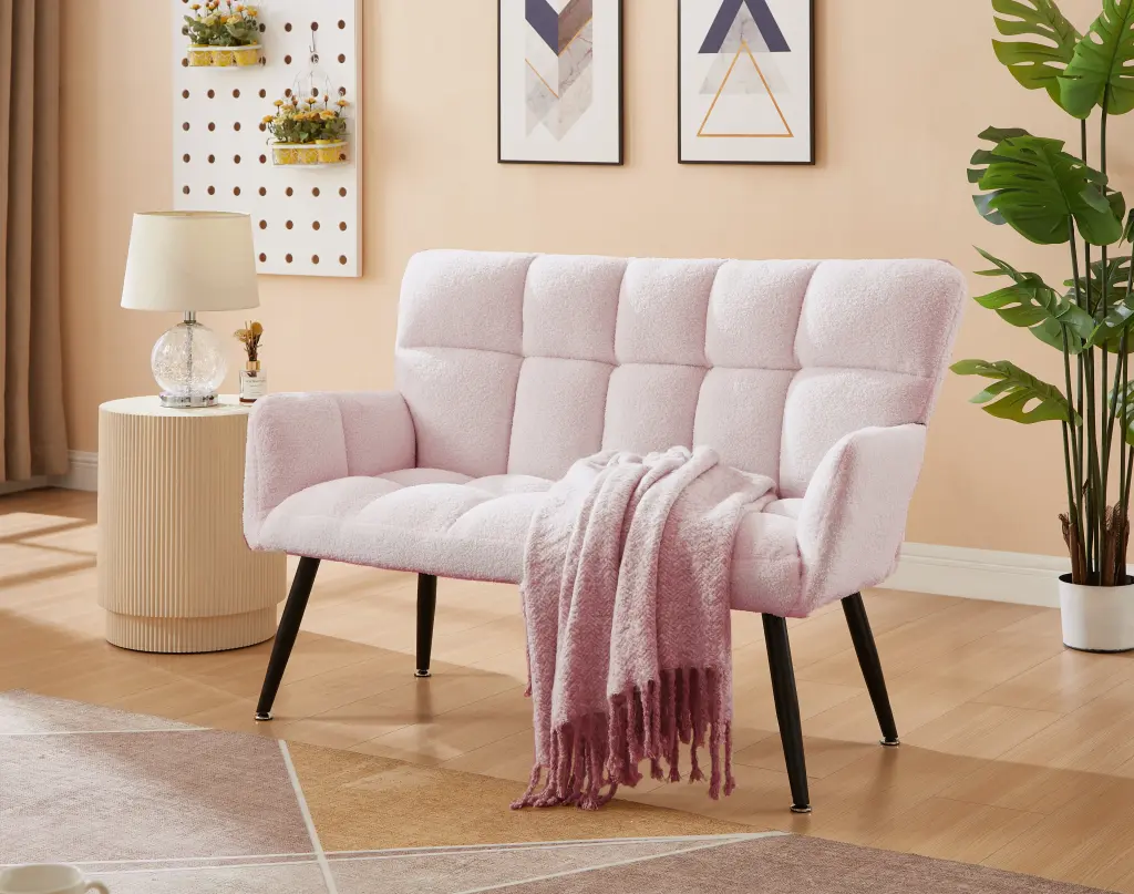 52 Small Loveseat Sofa Couch 2 Seater Quilting Backs Living Room Apartment huazhao furniture