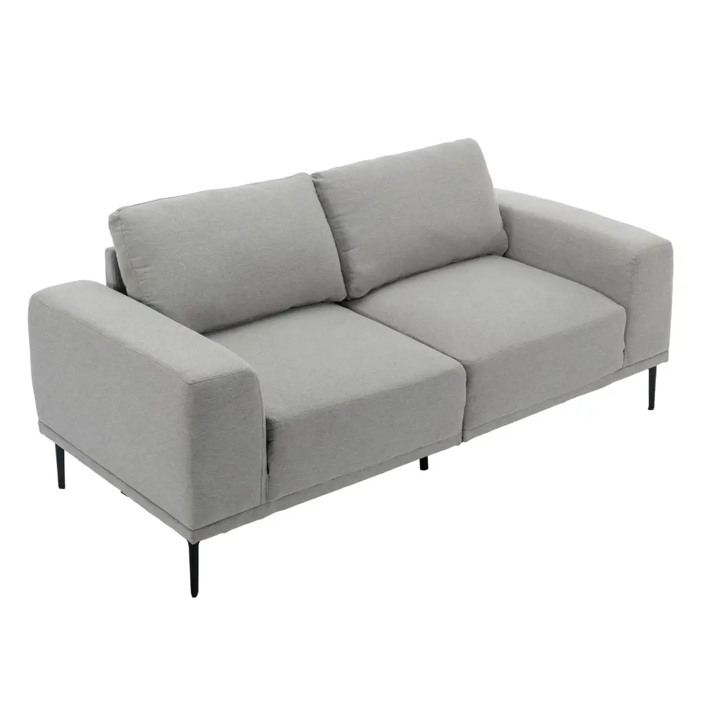 Large Sofa 74.8 Inch Linen Fabric Loveseat Couch Mid Century Modern Upholstered rnb