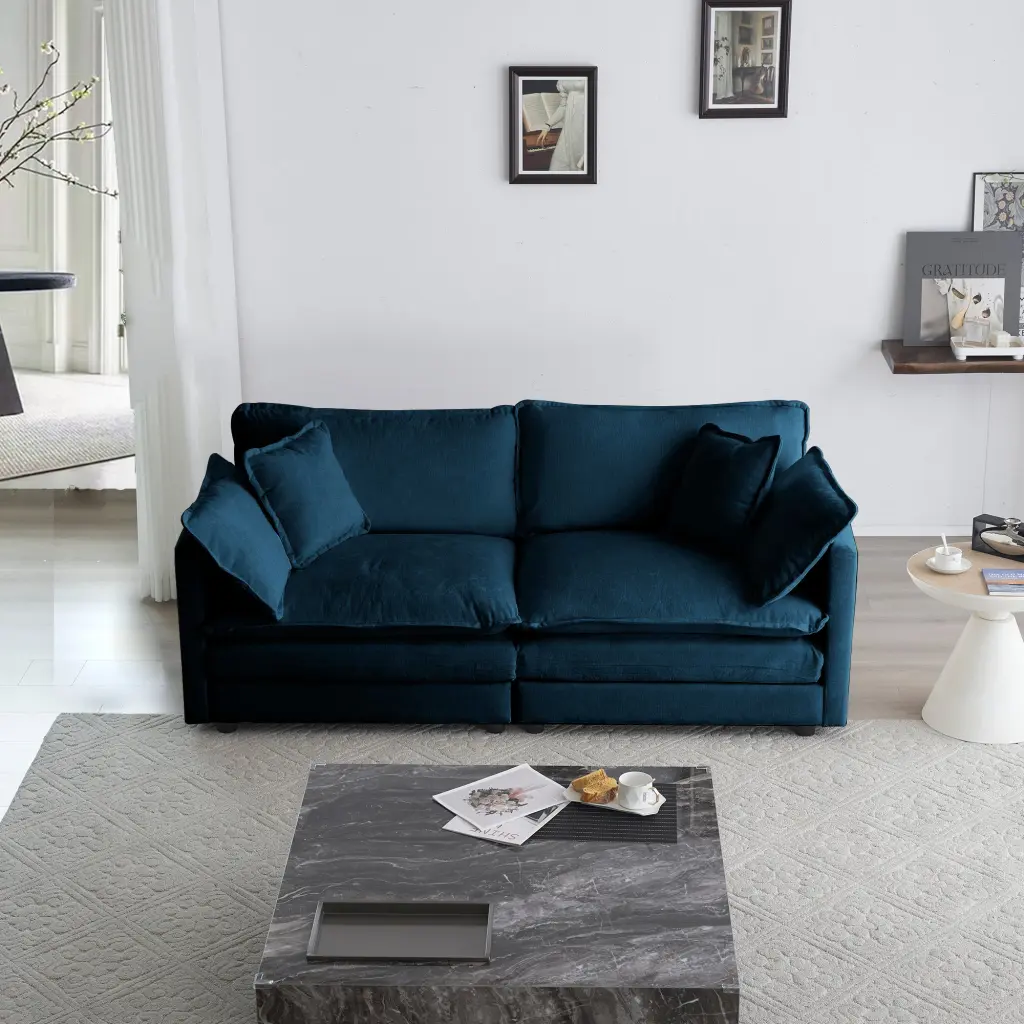 Modern Fabric Loveseat Sofa Couch Living Room Upholstered Large ui furniture