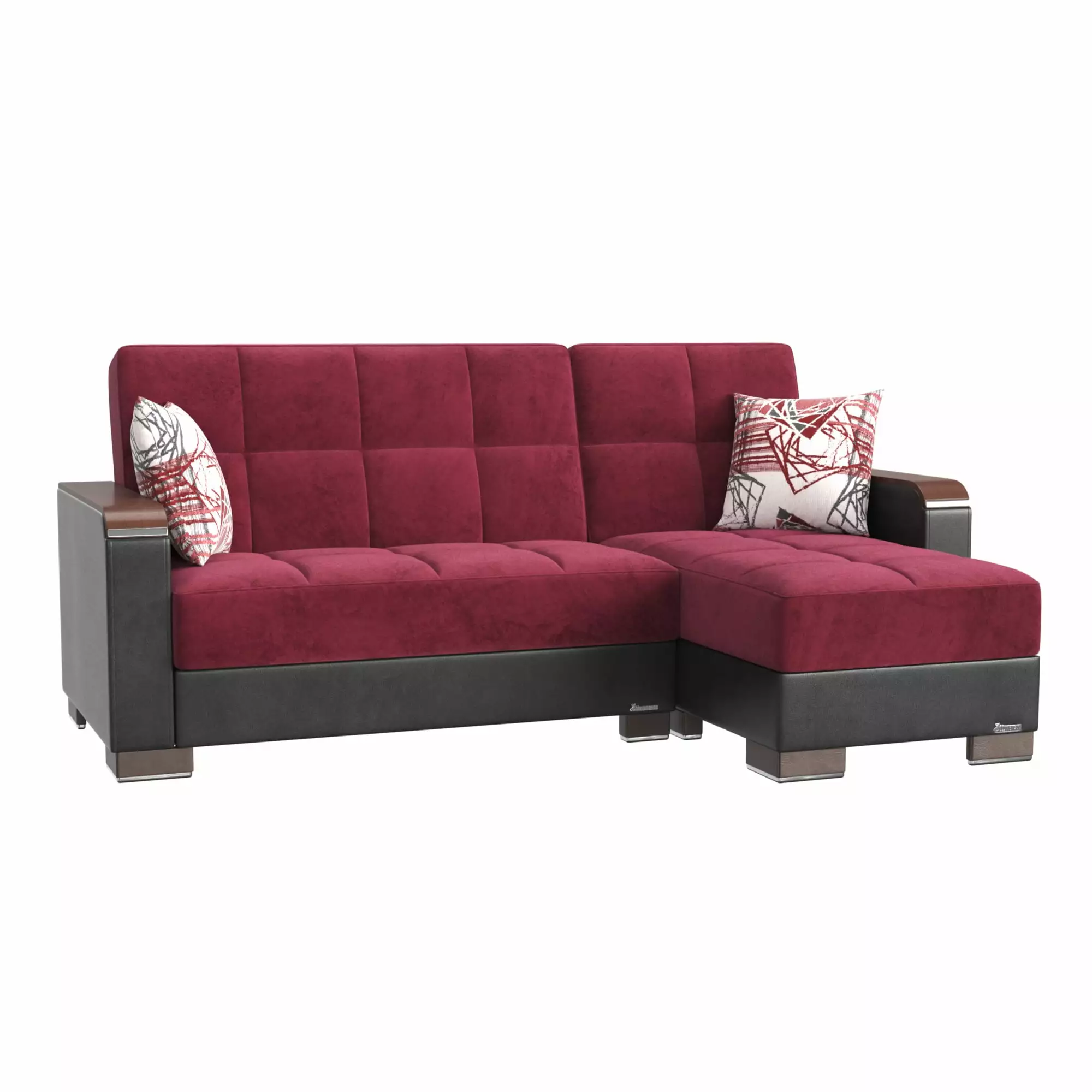 ARMADA X LOUNGE SECTIONAL L+C 310 BURGUNDY Modern Living Room Sofa Ottomanson
