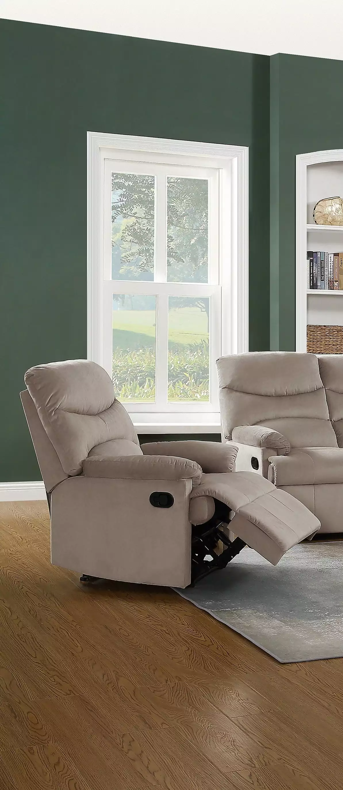 CoSoTower Luxurious Velvet Light Brown Motion Recliner Chair