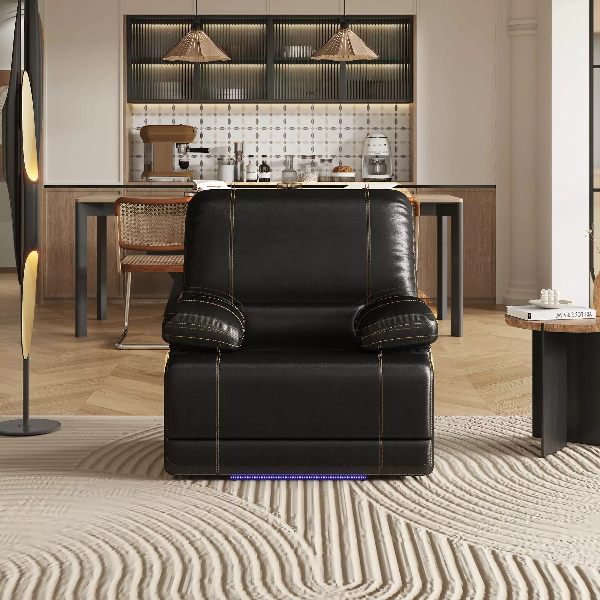 CoSoTower Recliner Chair Sofa Manual Reclining Home Seating Movie Theater Brown