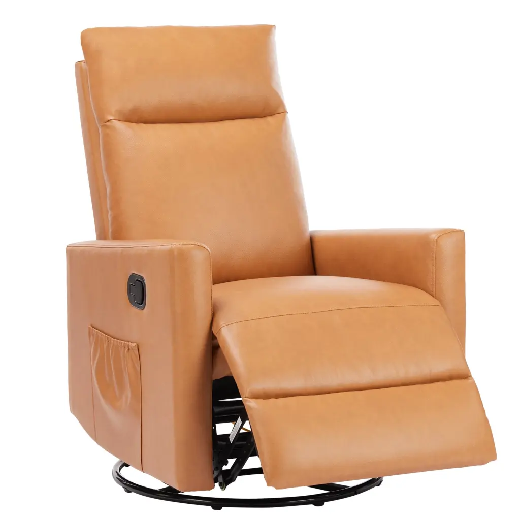 Manual Recliner Chair Winsupport Single Sofa Brown Fabric 1 Seat Comfortable w2201