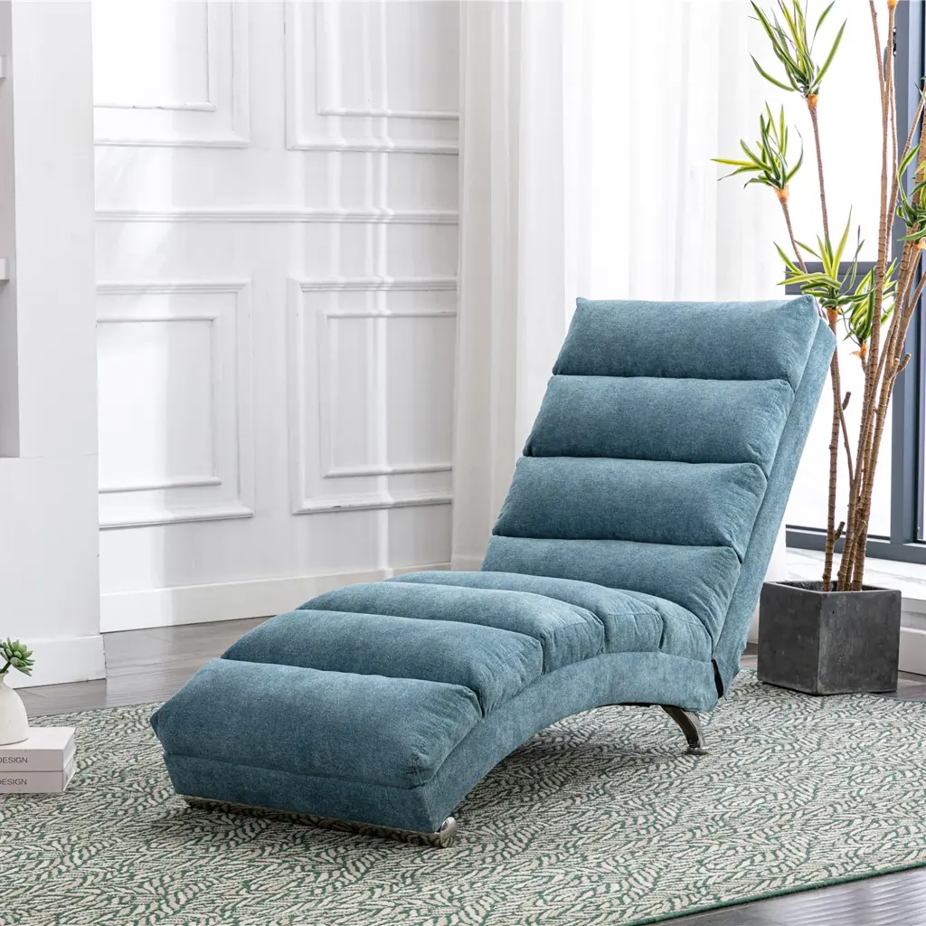 Coolmore Linen Massage Chaise Lounge Indoor Remote Regulation, Ergonomic Design coolmore w-395