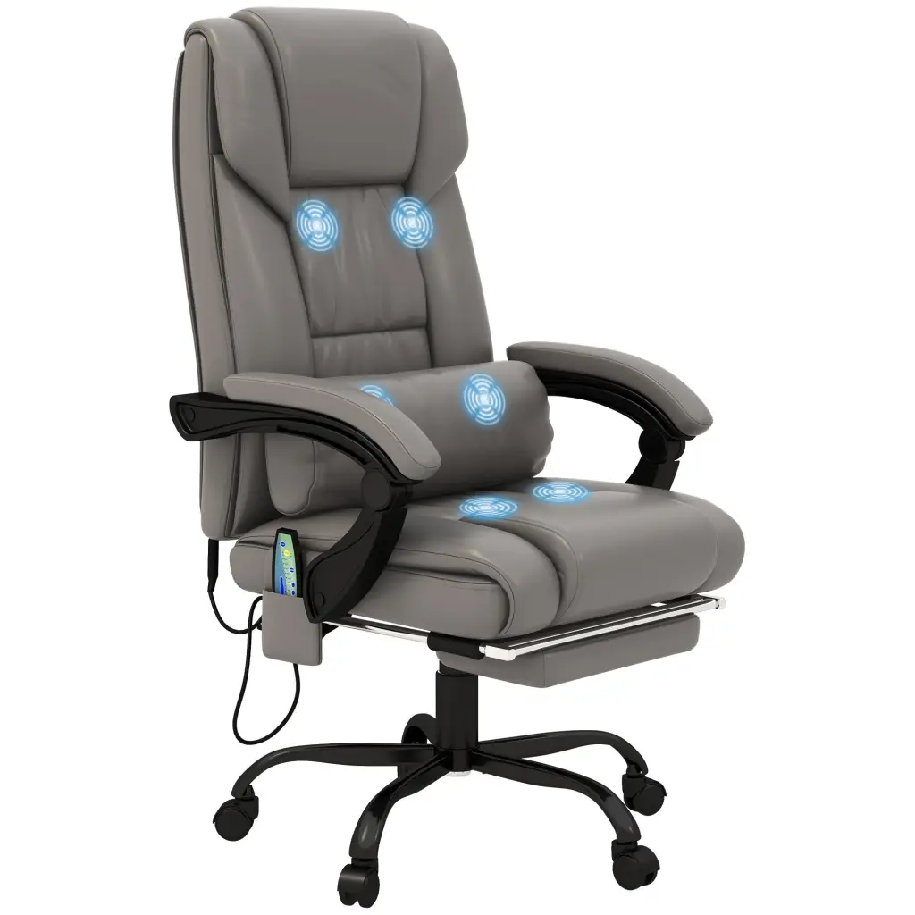 Vinsetto High Back Vibration Massage Office Chair 6 Points Remote aosom business