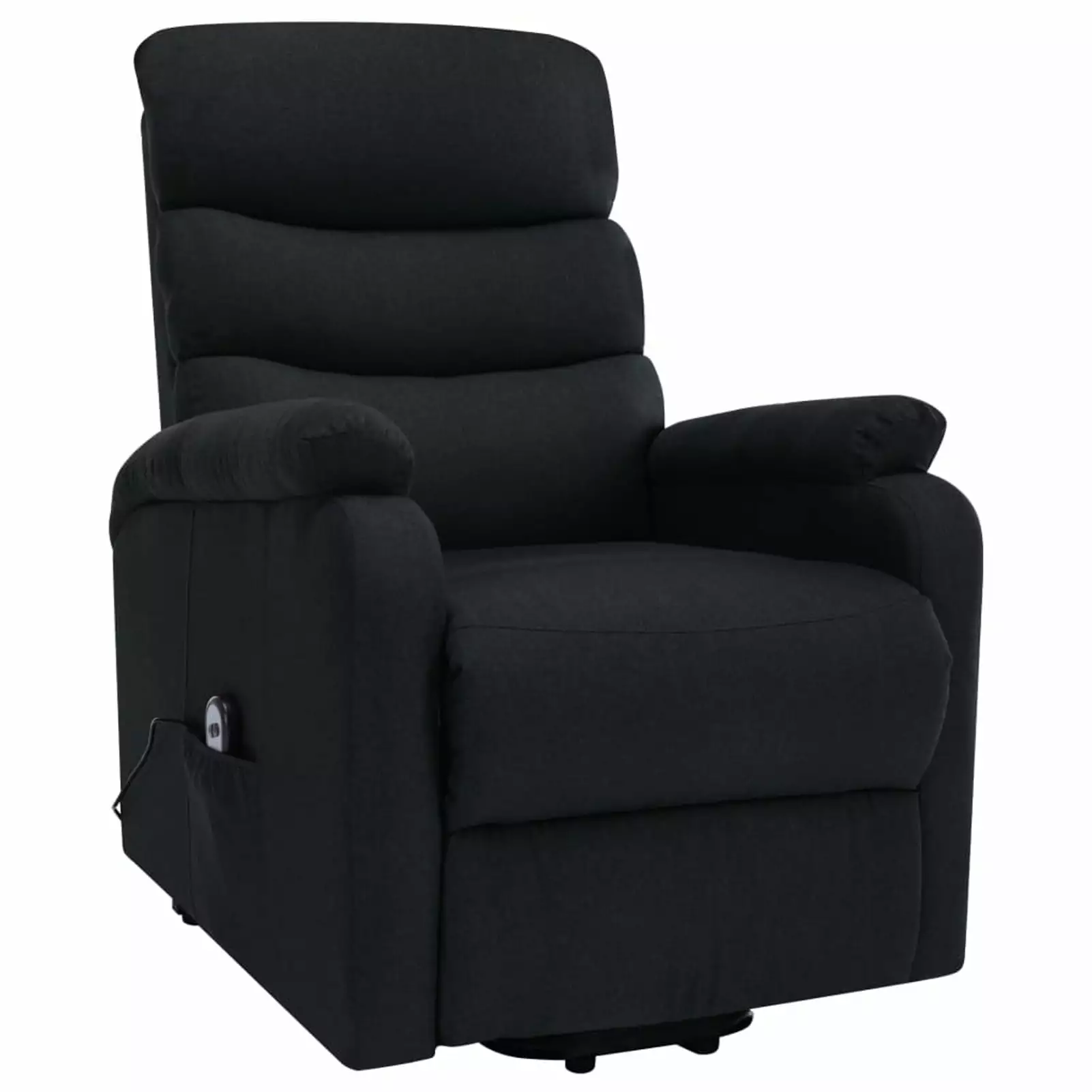 Suzicca Lift Massage Recliner Chair Black Fabric Elderly and Living Room ammoon