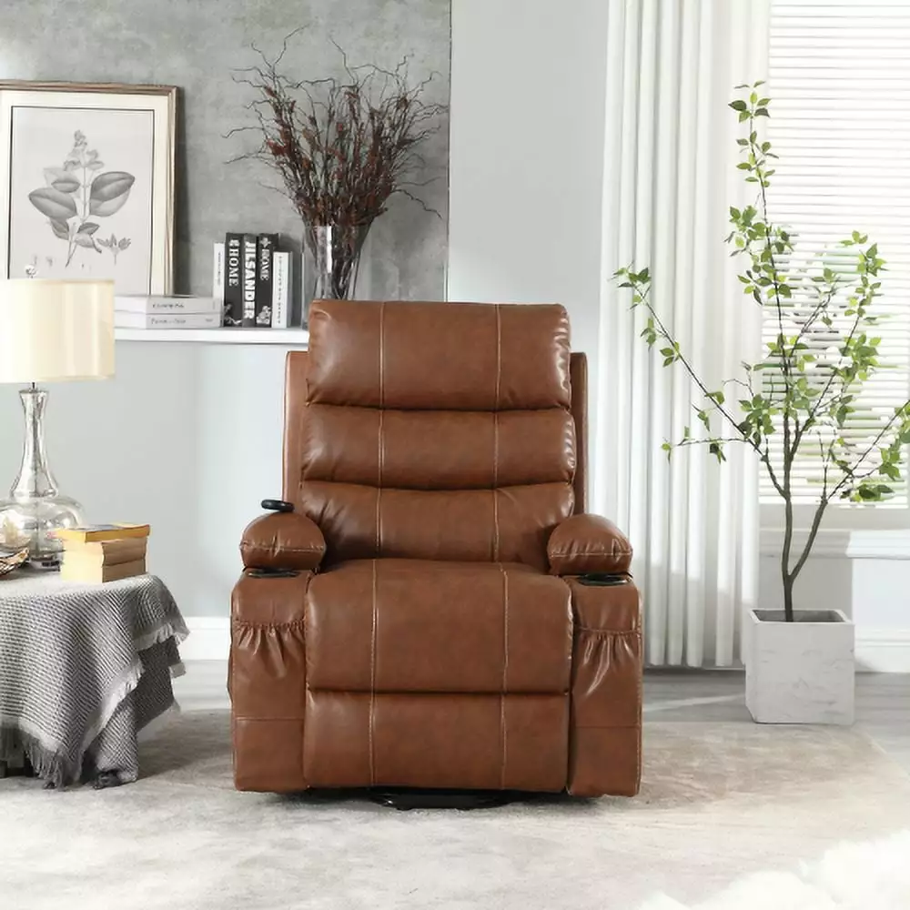 21seat Width Large Size Electric Power Lift Recliner Chair Elderly - 8 Point Vibration Massage and Lumbar Heat - Cozy Fabr...