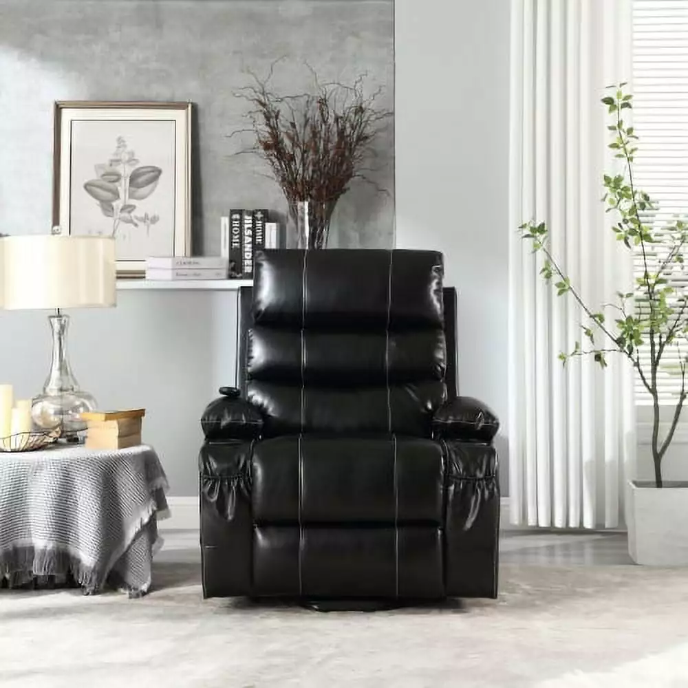 21seat Width Large Size Electric Power Lift Recliner Chair Elderly - 8 Point Vibration Massage and Lumbar Heat - Cozy Fabr...
