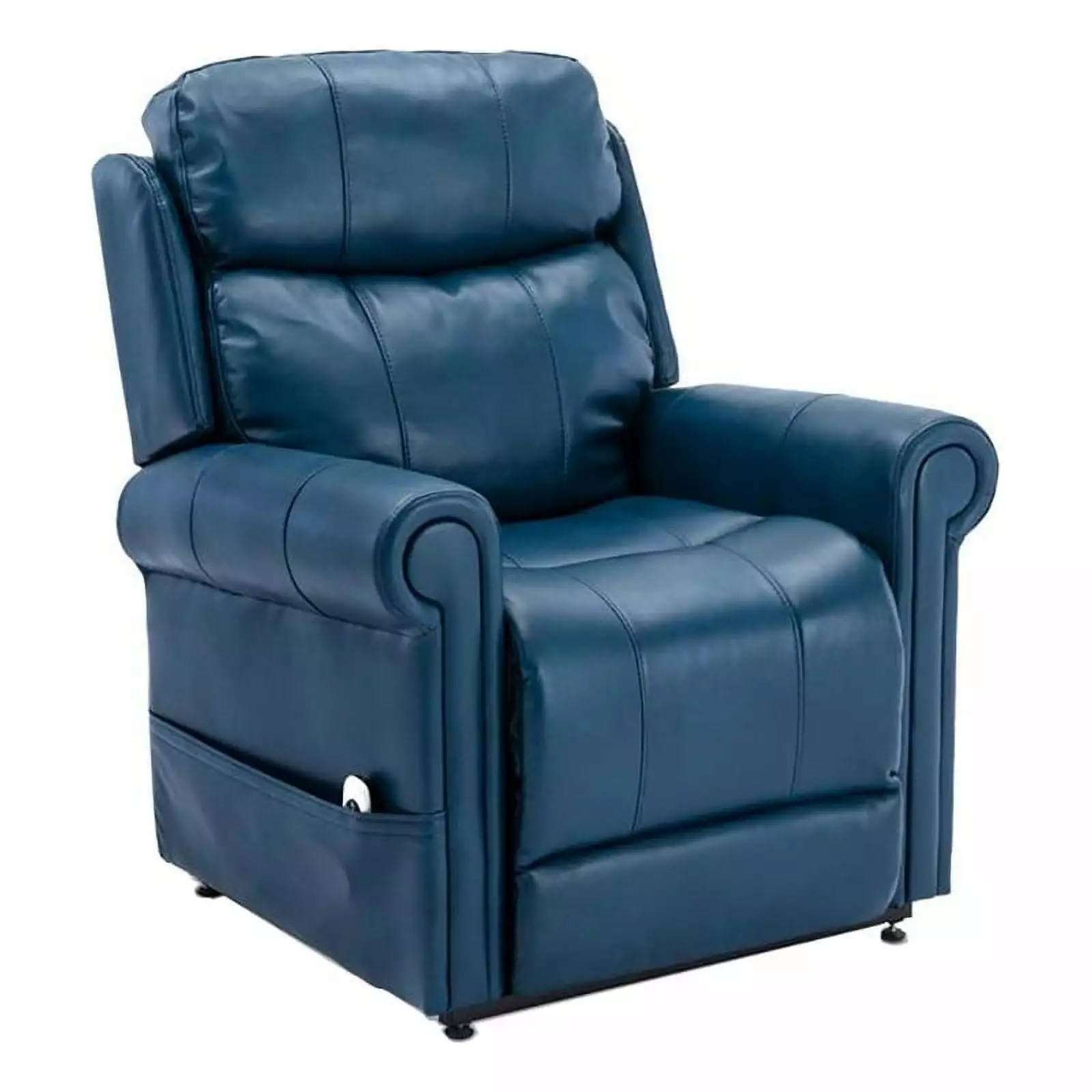 Bowery Hill Transitional Faux Leather Lift Chair Massage Navy Blue