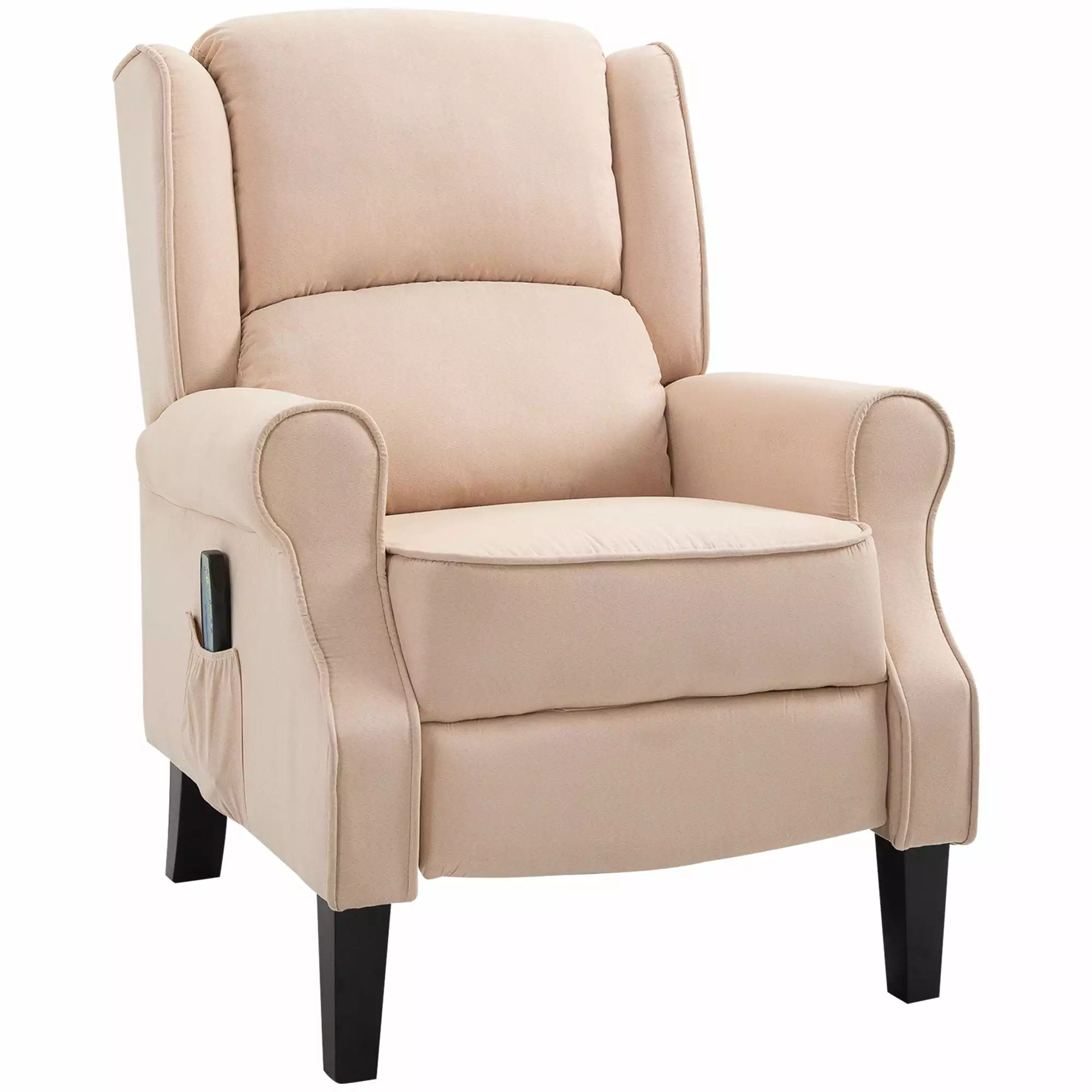 Massage Recliner Sofa Chair Cream Heat Function and Remote Control Living Room CNCJ