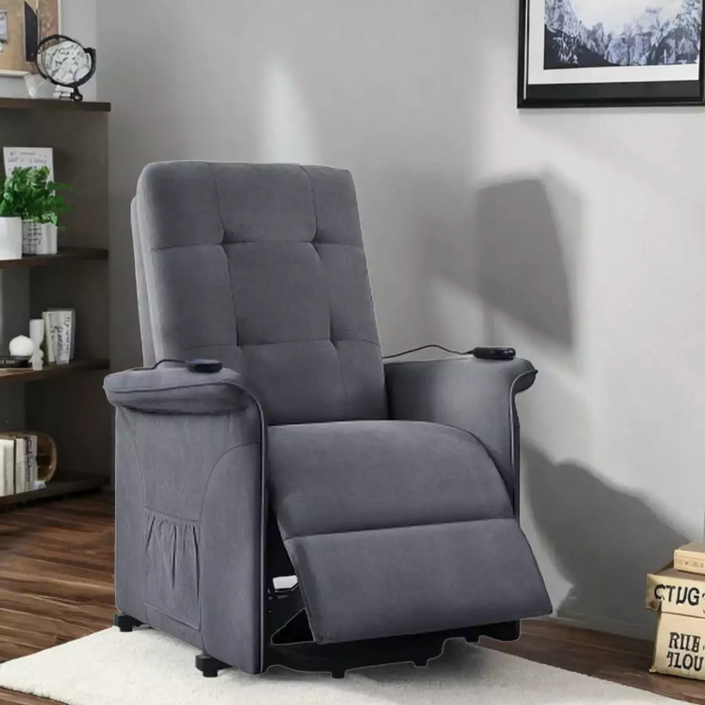 Power Lift Chair Elderly Adjustable Massage Function - Dark Gray Recliner Living Room FULLOVE