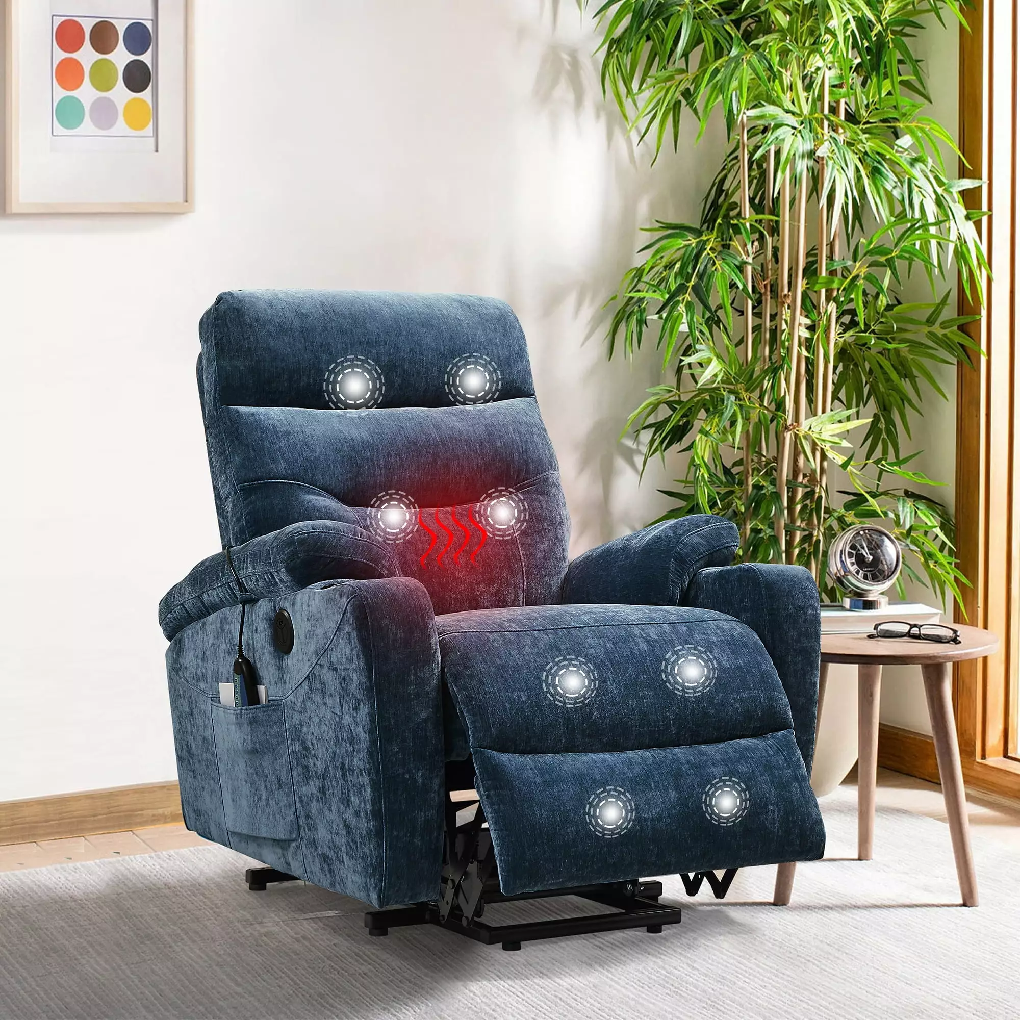 Miekor Furniture Electric Power Lift Recliner Chair Massage Heat and USB Ports Elderly