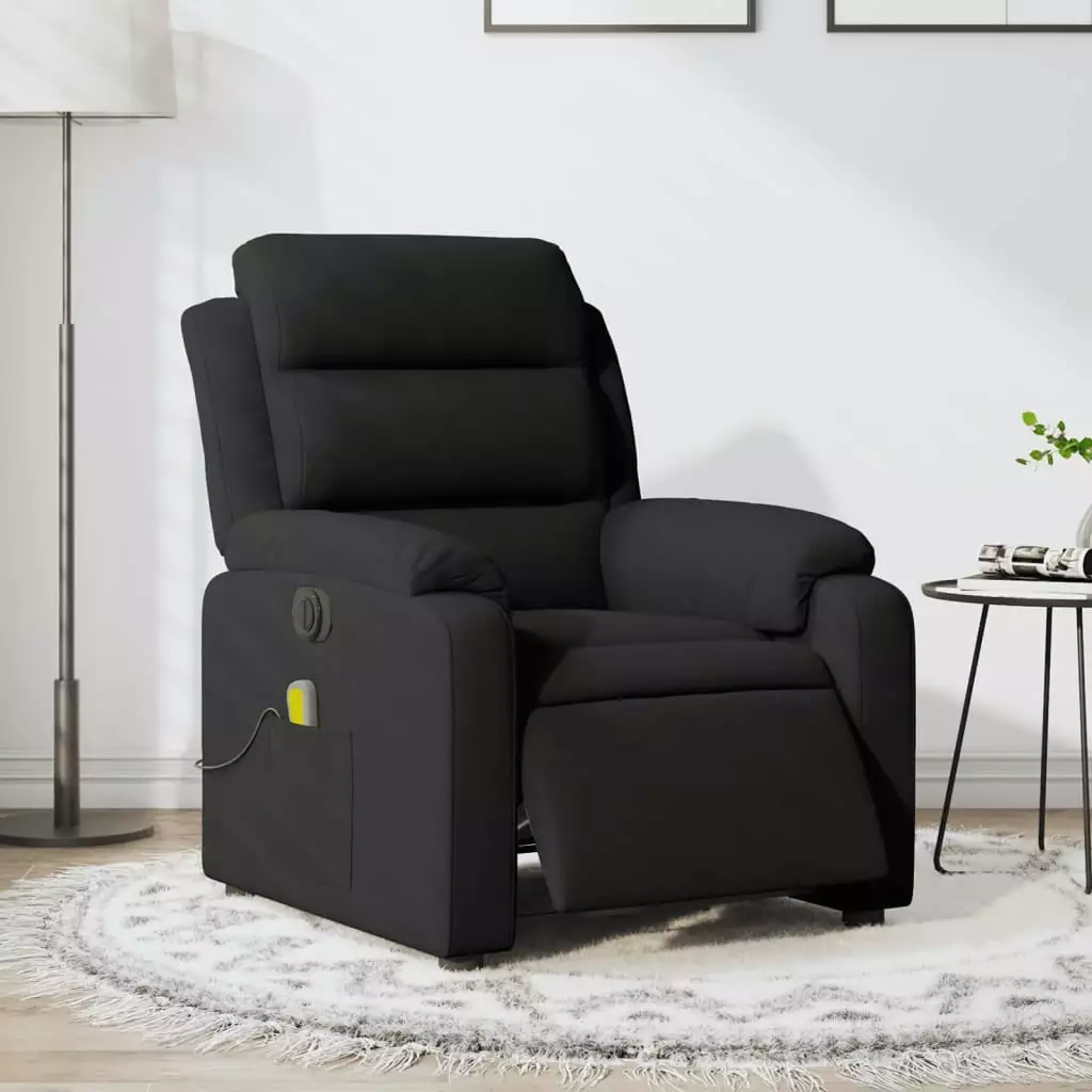 vidaXL Electric Massage Recliner Chair Black Velvet Remote Control