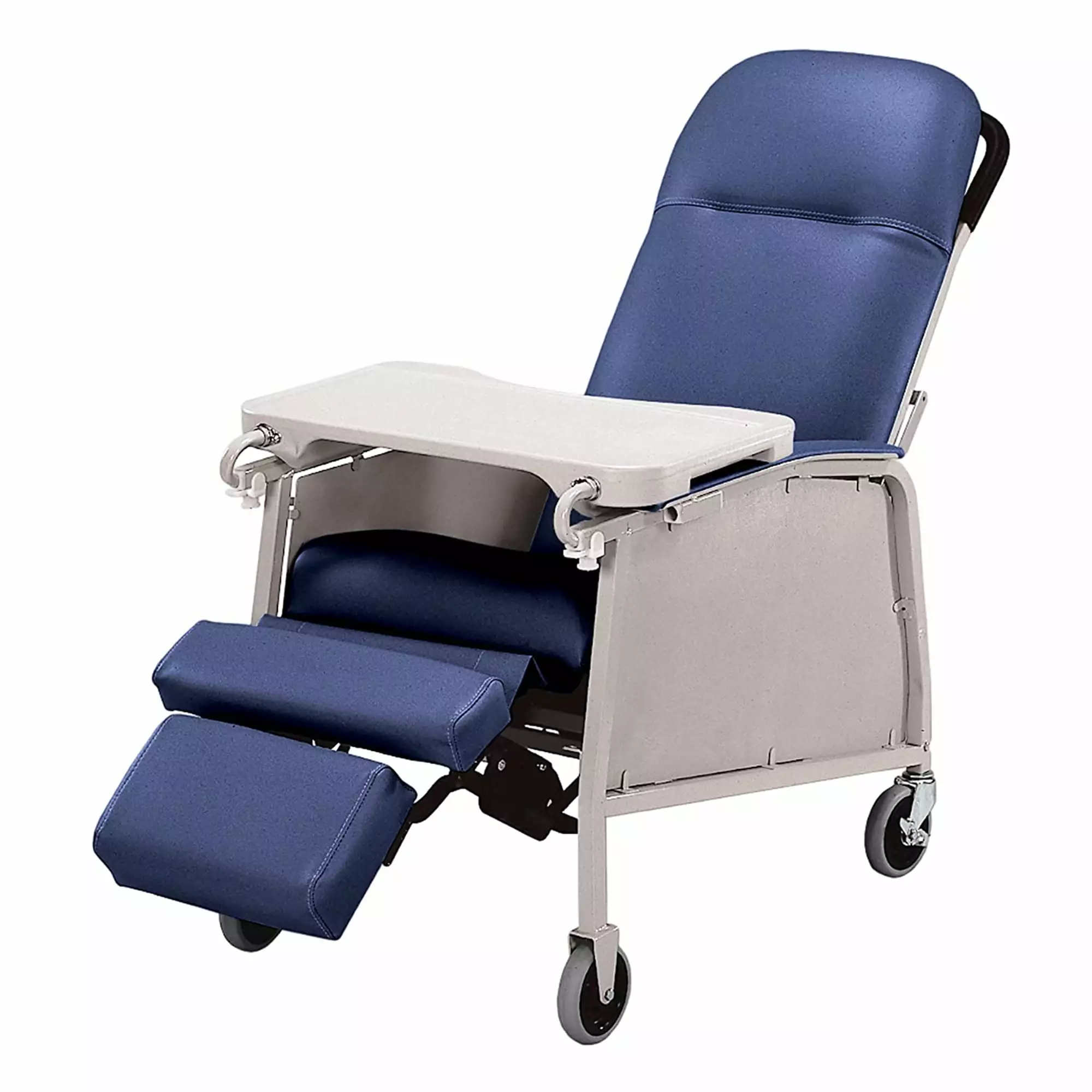 Open Box Graham 3 Position Medical Recliner Geri Chair Wheels Royal Blue GF Health Products