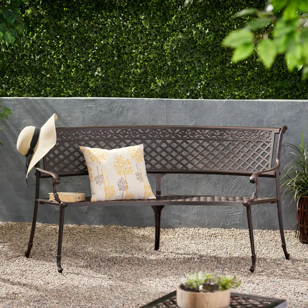 Tahoe Sector Bench Copper Aluminium Outdoor Bench nh-gardenpara