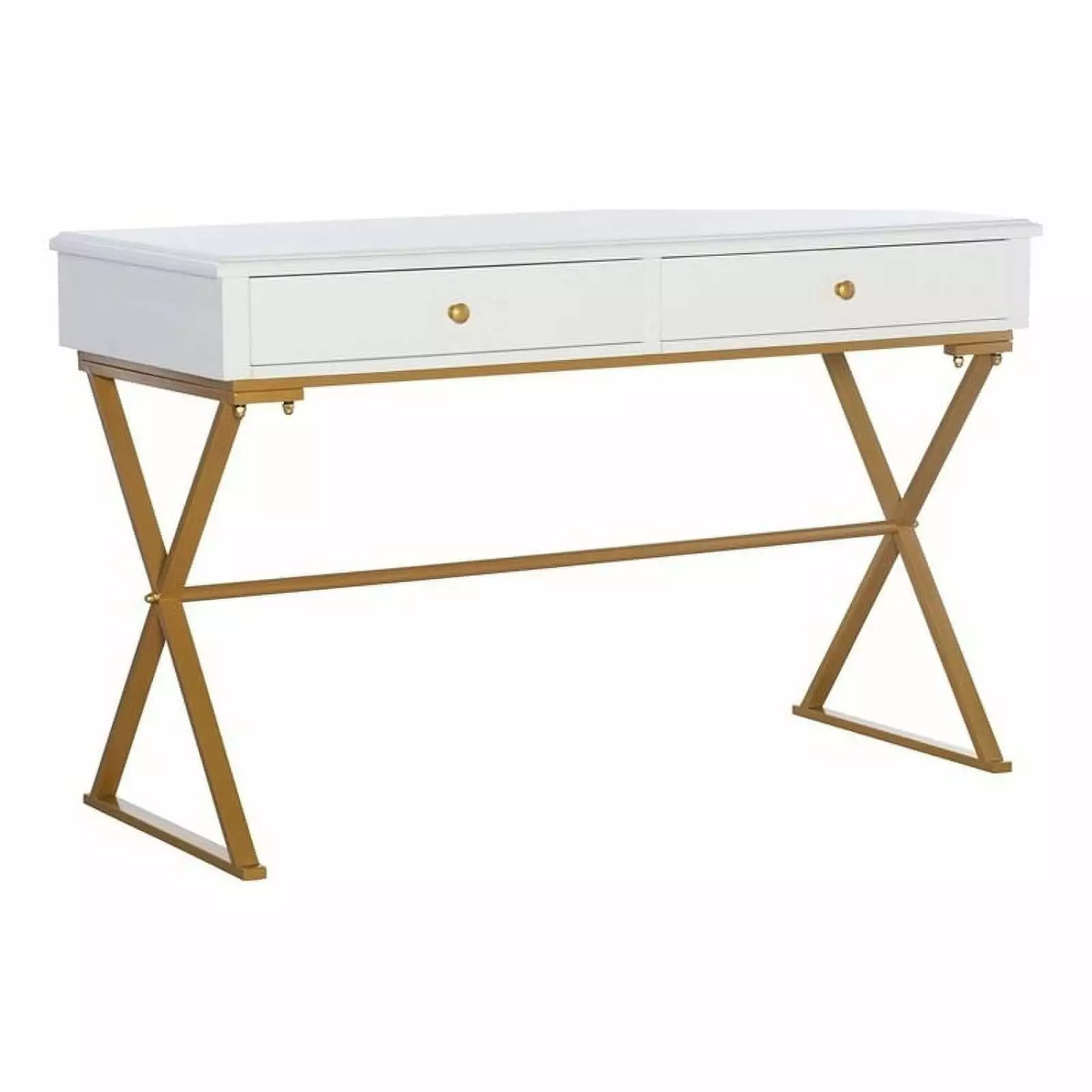 UrbanPro Transitional Two Drawer Metal Desk White Contemporary Home Office