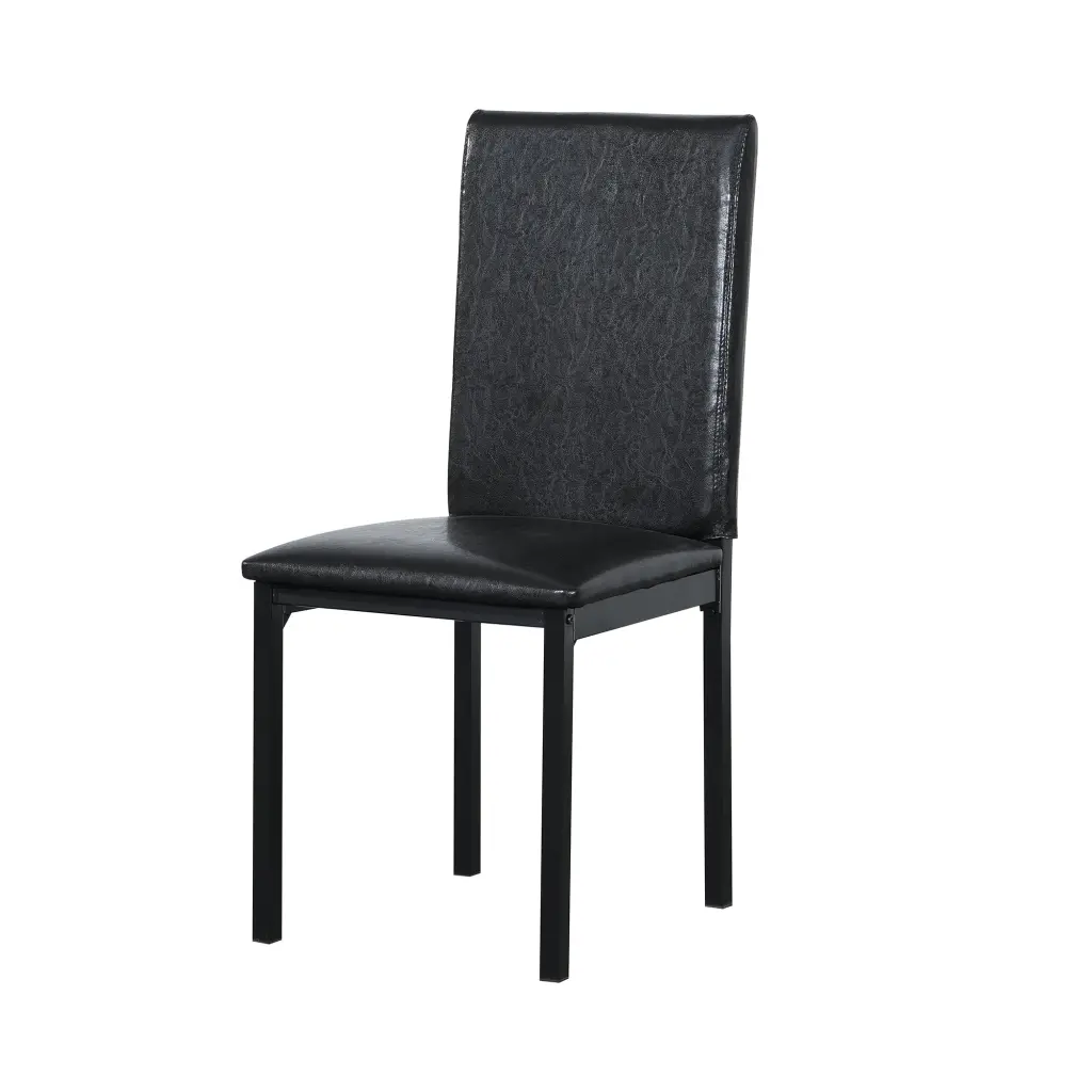 4 Piece Black Metal Frame Dining Set Comfortable Seating beds - sofas