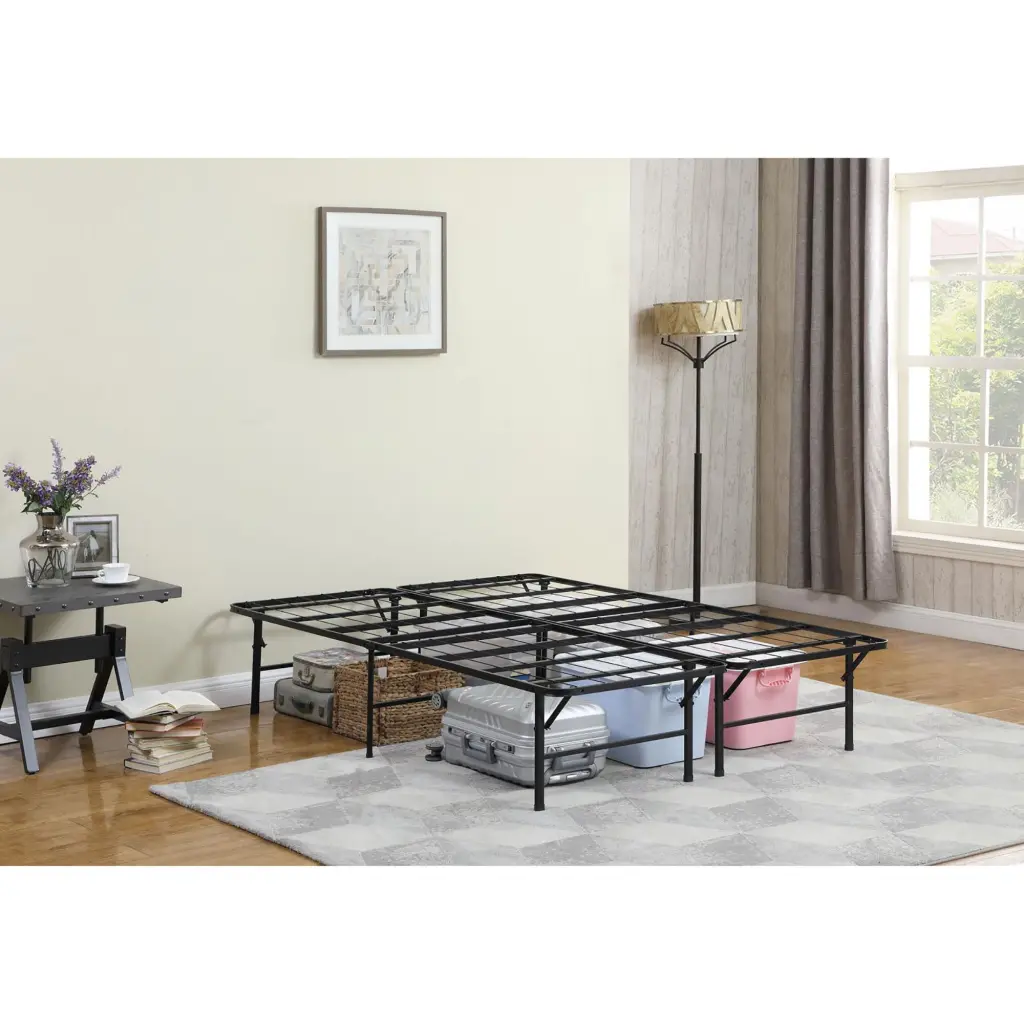 Black Full Platform Bed Metal Frame Contemporary Modern Bedroom Furniture furniture max