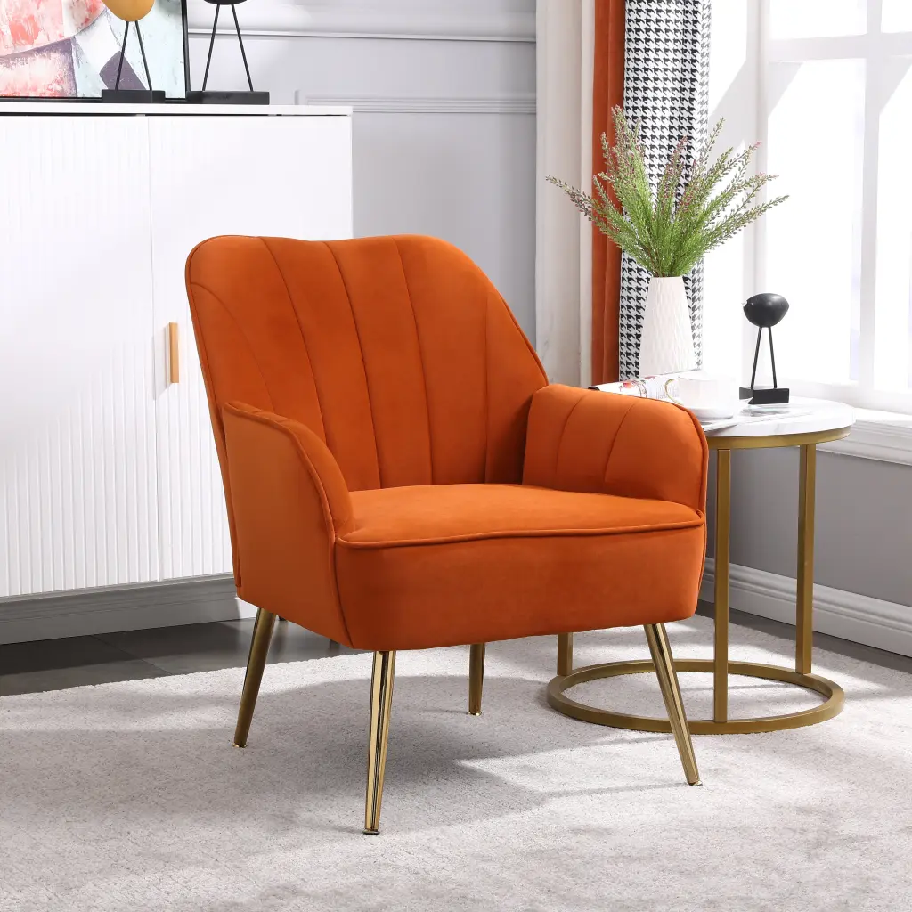 Modern Mid Century Chair Velvet Sherpa Armchair Living Room Bedroom xr-1361