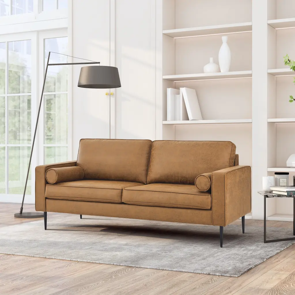 79 Inch Mid Century Modern Couch High Tech Fabric Surface Upholstered ching hing-furniture