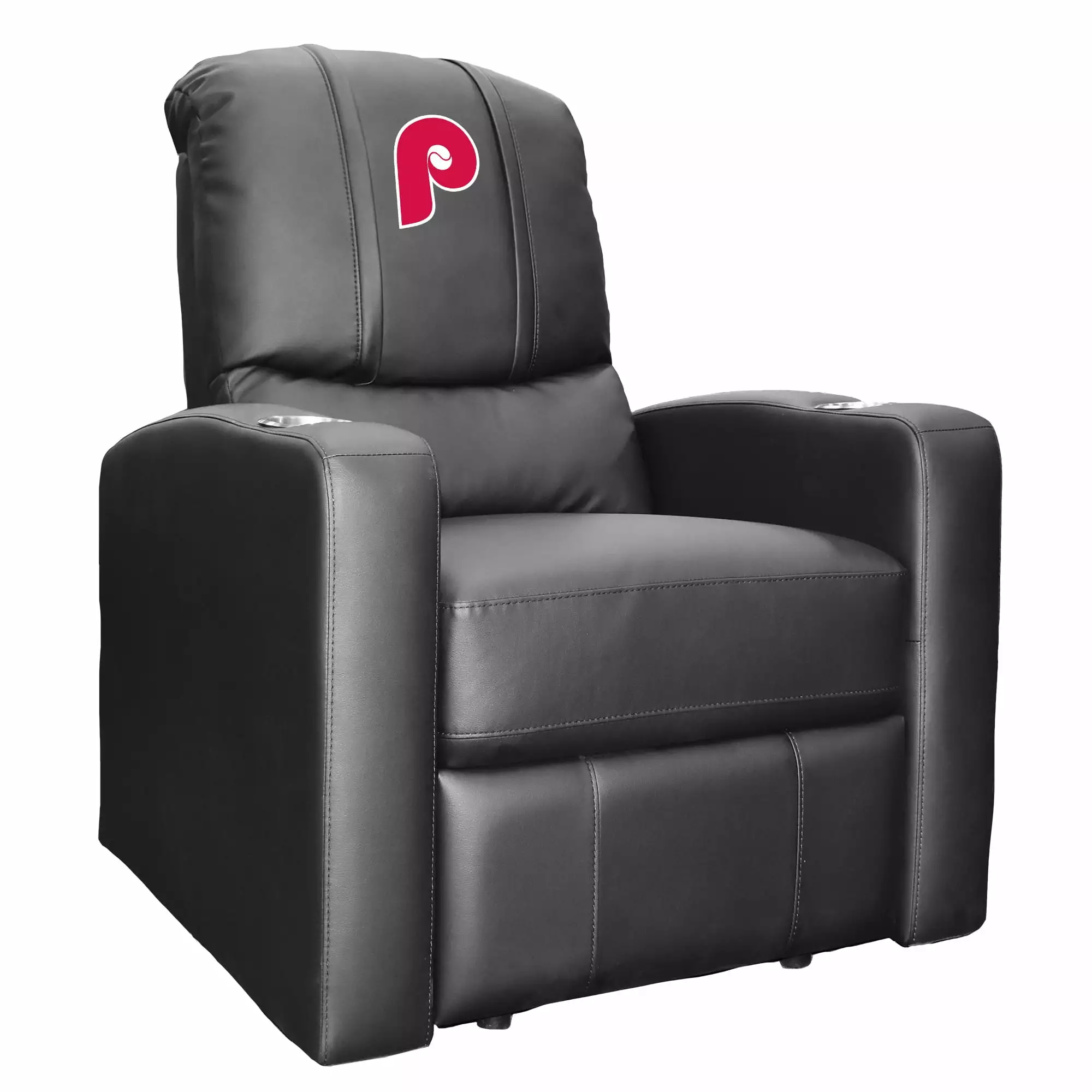 Black Philadelphia Phillies Logo Team Stealth Manual Recliner Phillies Fans DreamSeat