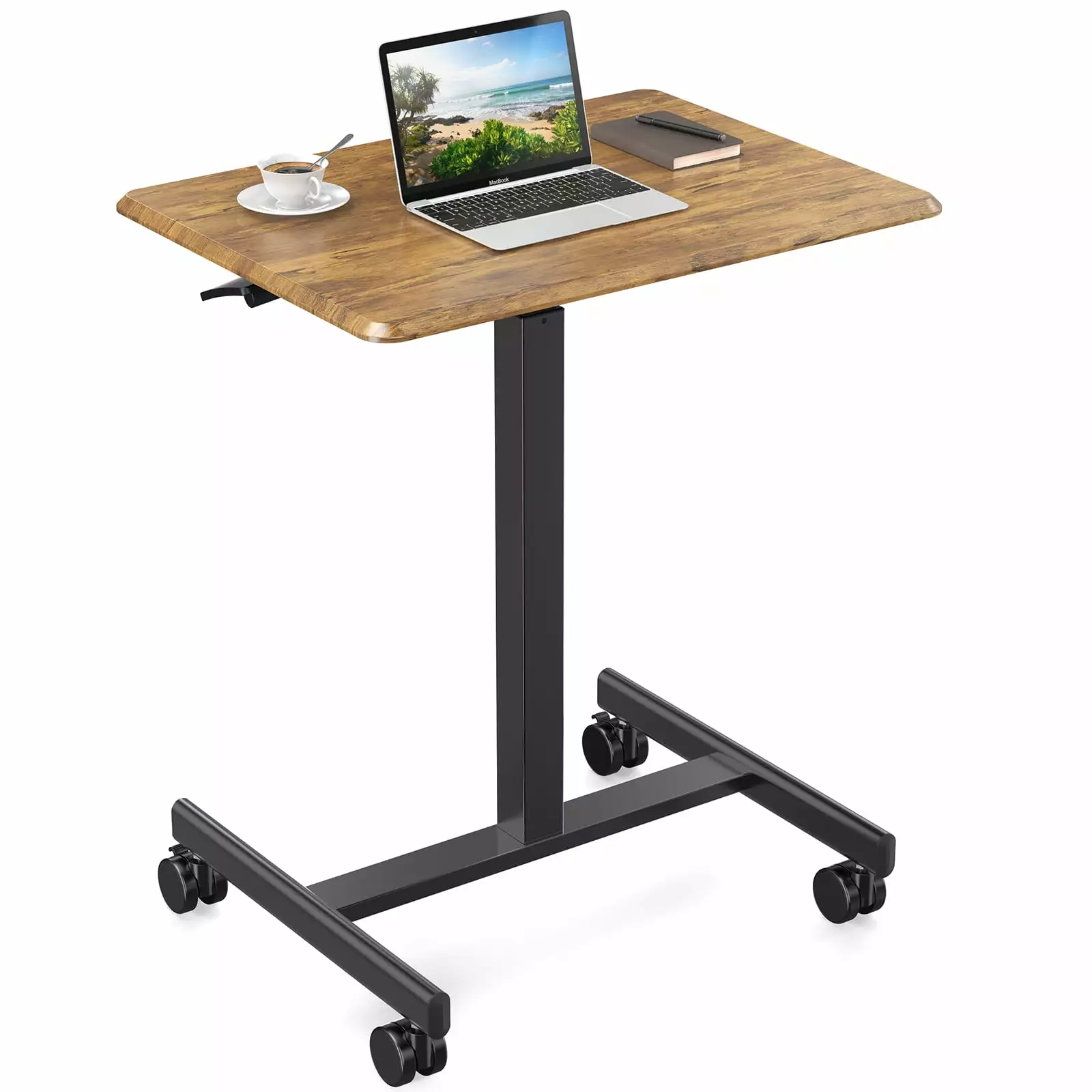 GeeHome Sweetcrispy Small Mobile Rolling Standing Desk Laptop Computer Cart Home