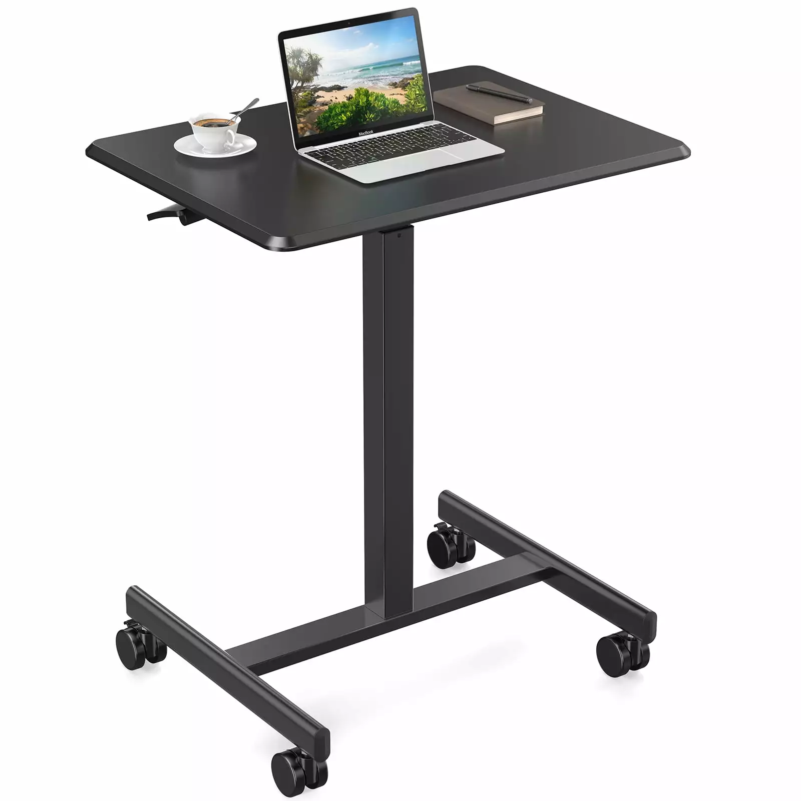 GeeHome Sweetcrispy Small Mobile Rolling Standing Desk Laptop Computer Cart Home