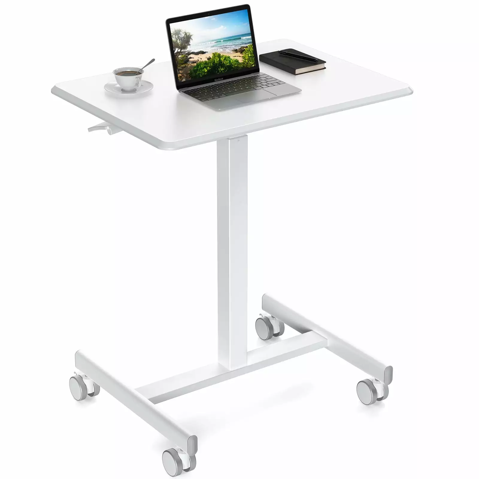 GeeHome Sweetcrispy Small Mobile Rolling Standing Desk Laptop Computer Cart Home
