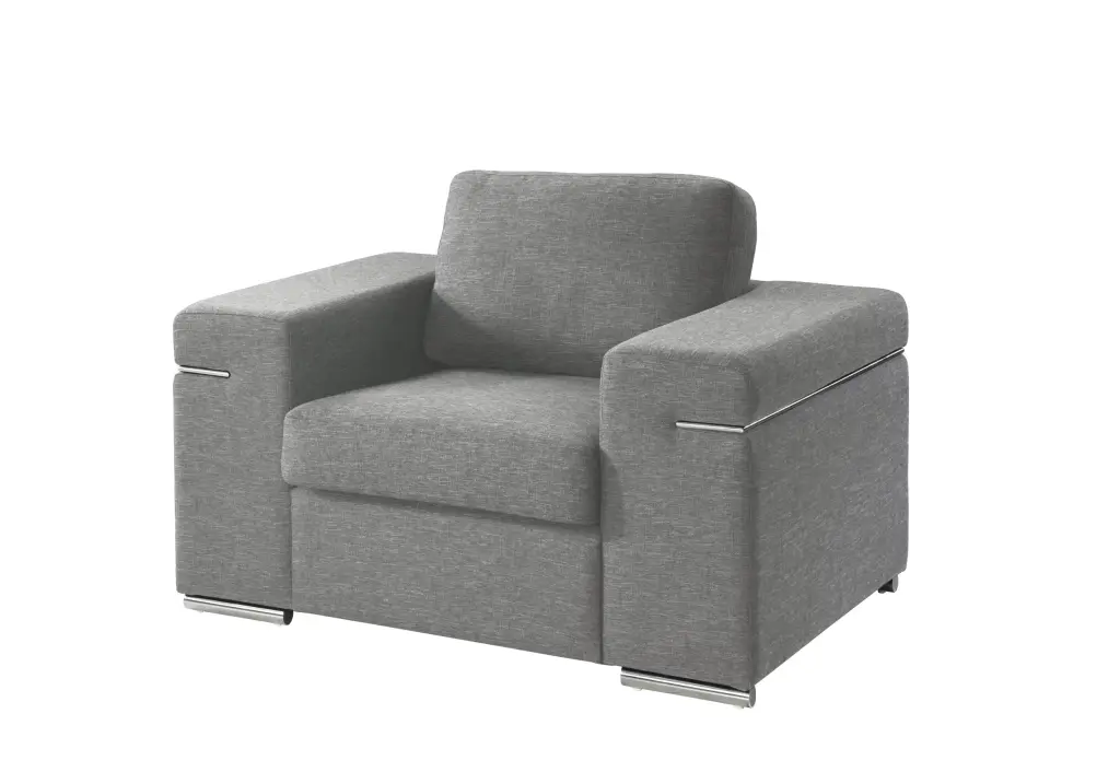 Gianna Light Gray Woven Fabric Arm Chair Modern Design lilola home