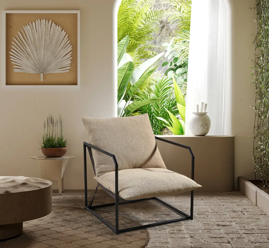 Accent Chair Living Room Cream Espresso Modern Primary Living Space liyasifurnitureco.-ltd.