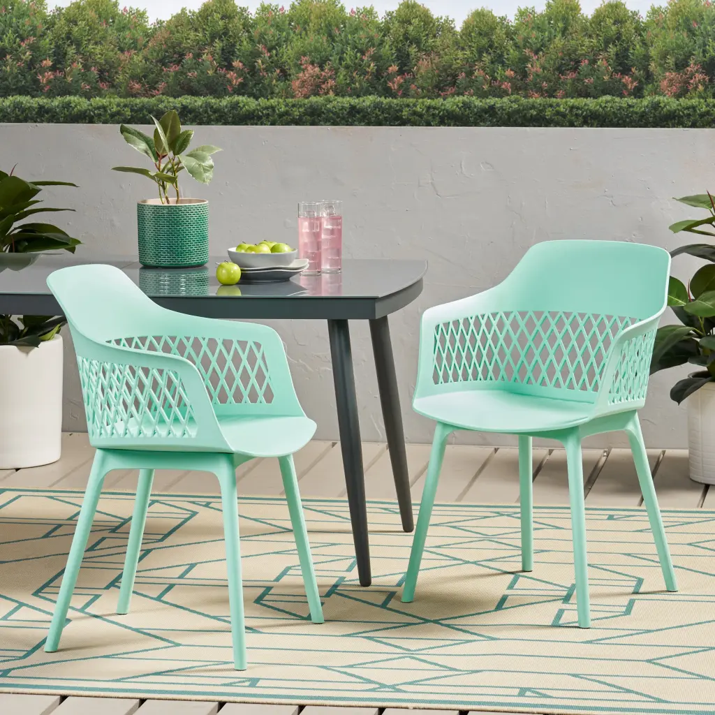 Azalea Chair Mint Polypropylene Modern Accent Chair Living Room nh-ihave