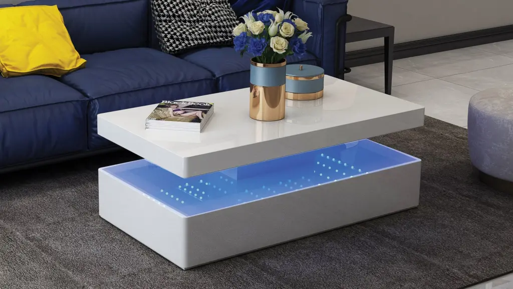 Aurora Coffee Table White Contemporary Modern Rectangular galaxy home furnishings