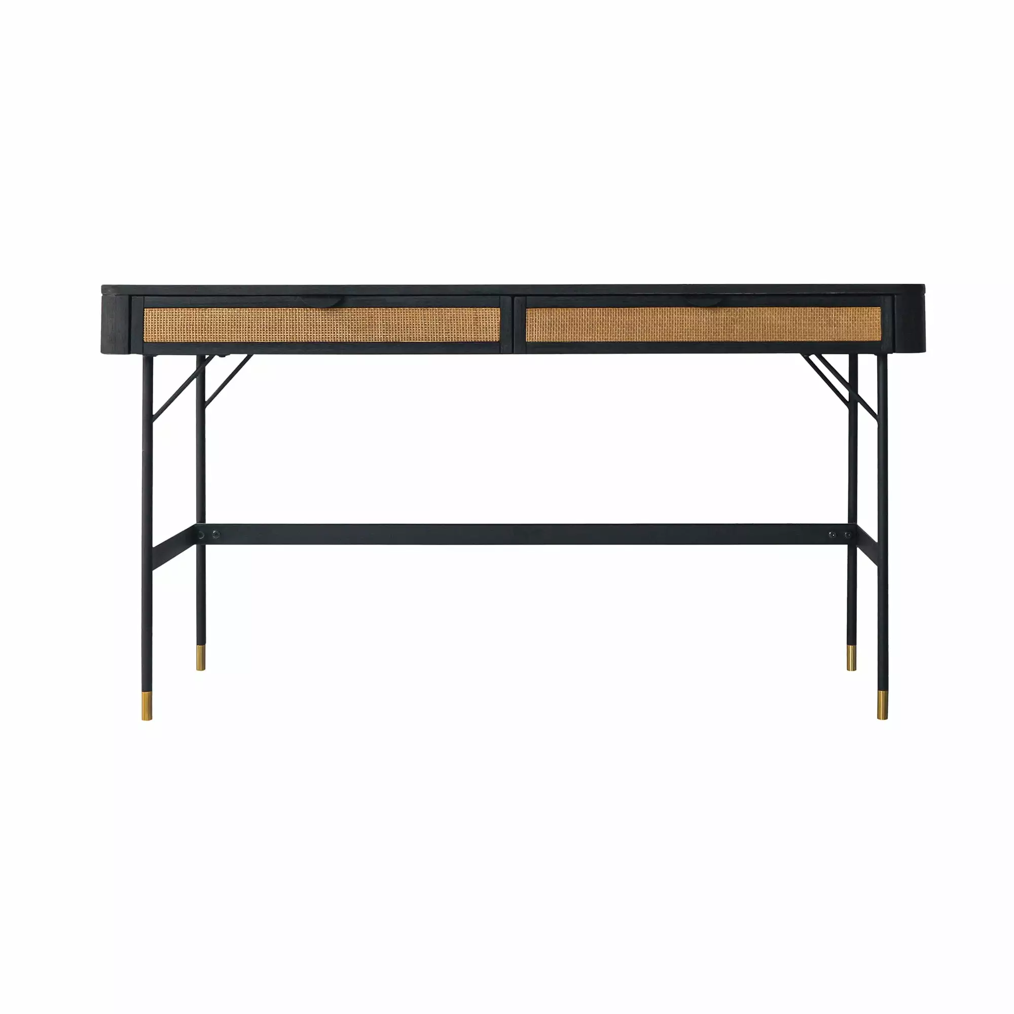 Armen Living Saratoga 57 2-Drawer Modern Wood Desk Black - Home Office