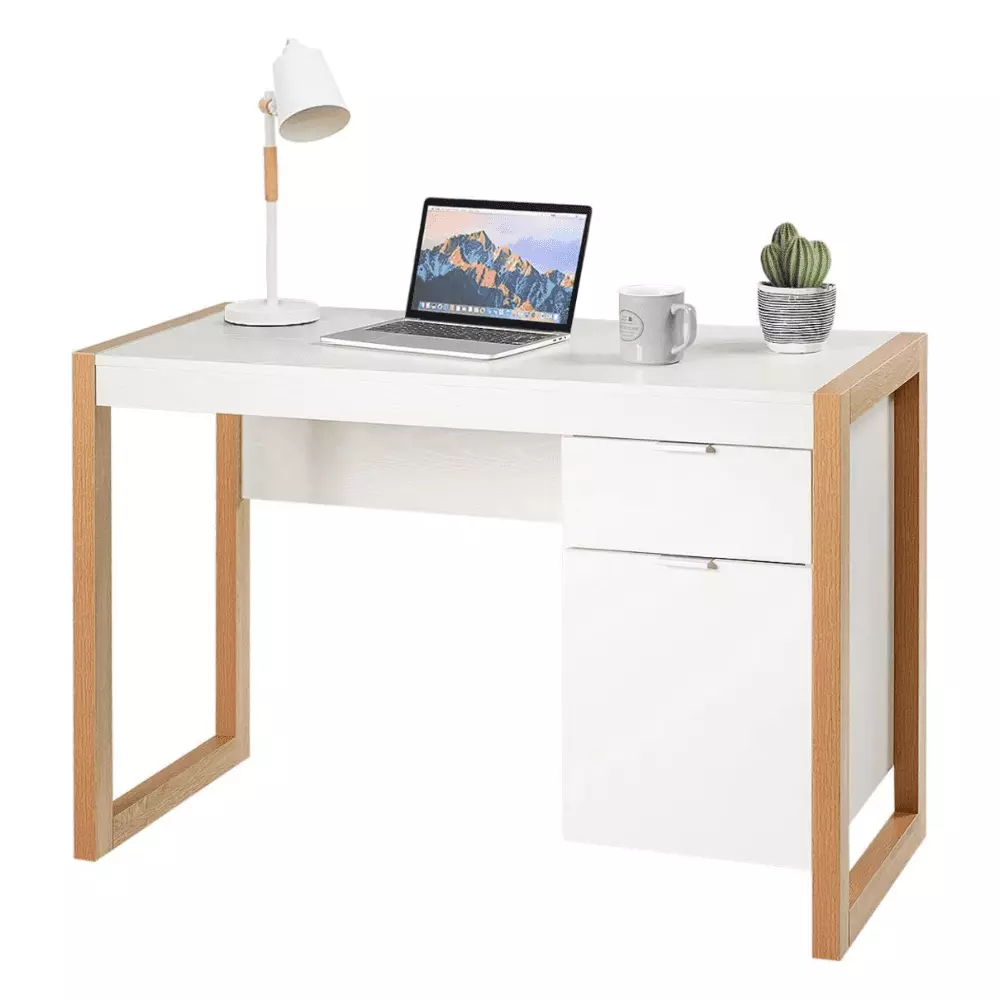 Modern White Desk Drawers and Cabinets Home Office Study and Workstation FHWM2