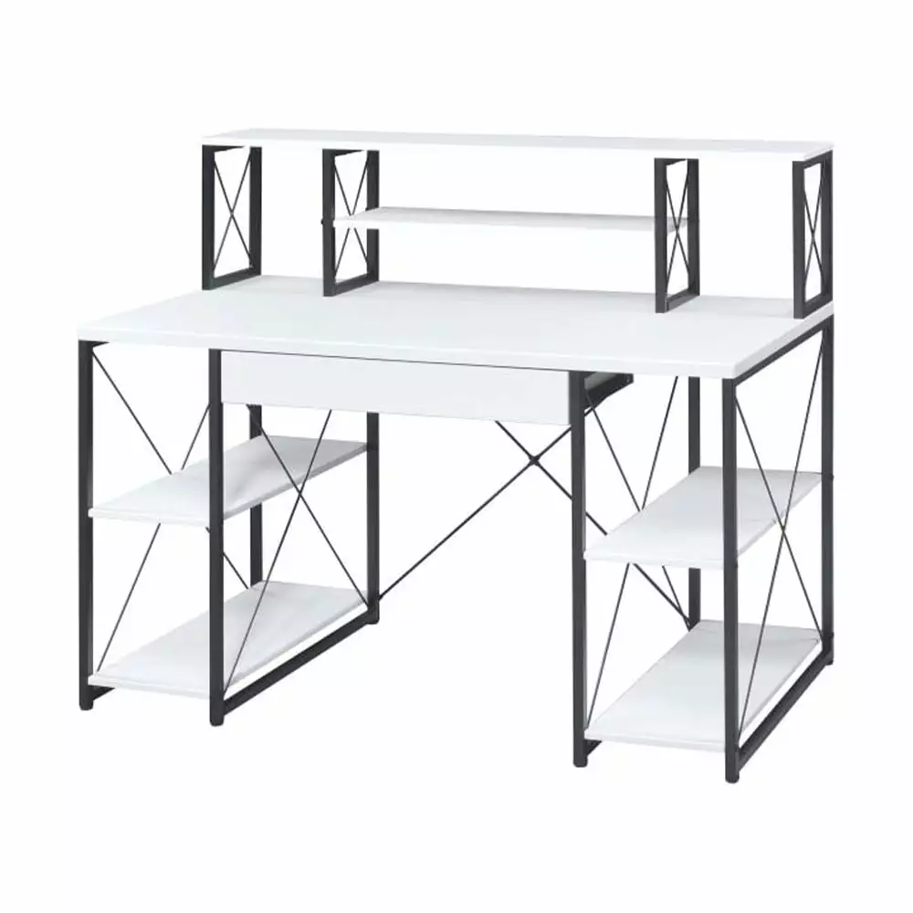 GZXS Amiel Desk White and Black Home Office