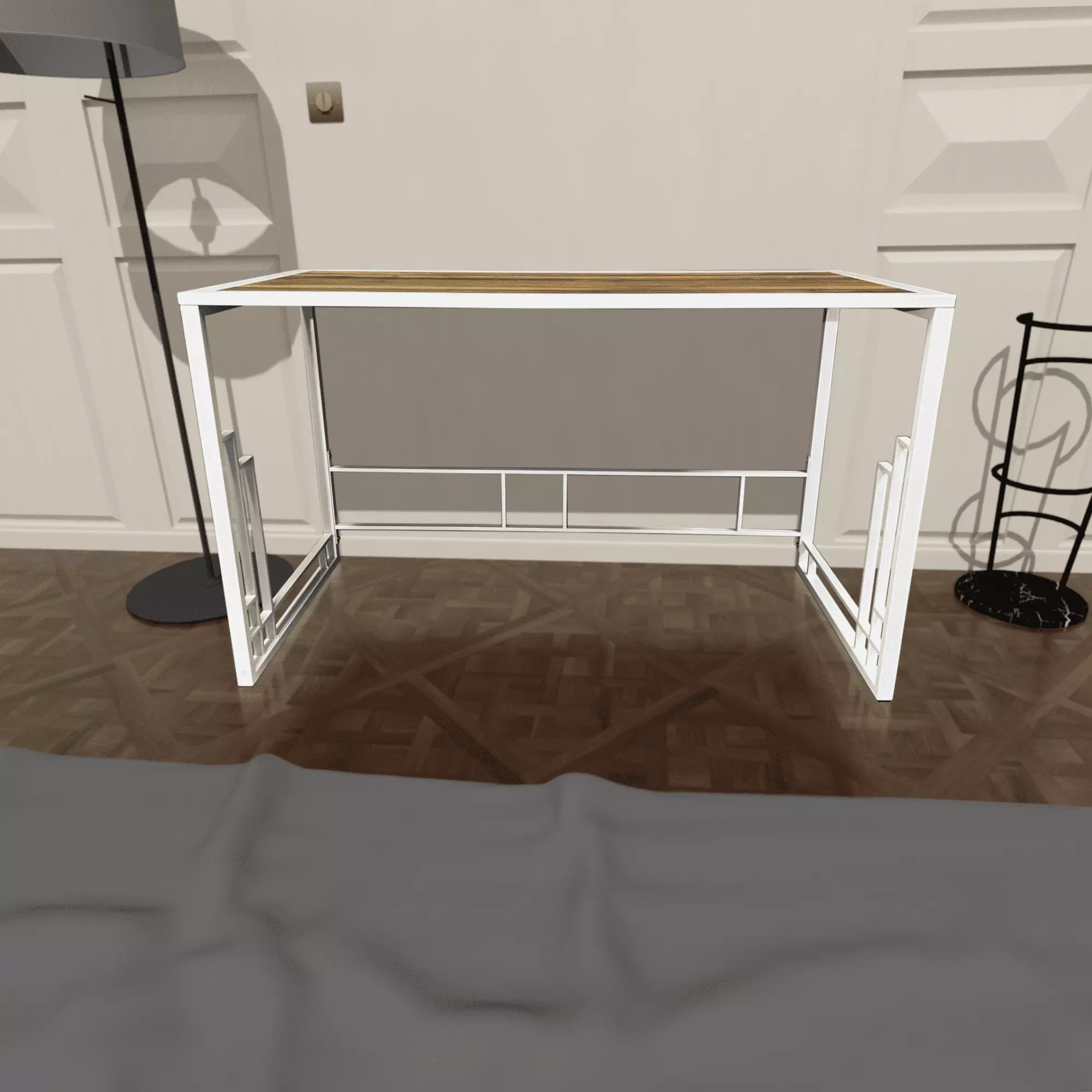 Minimalist Office Desk Sturdy Metal Legs hunkar