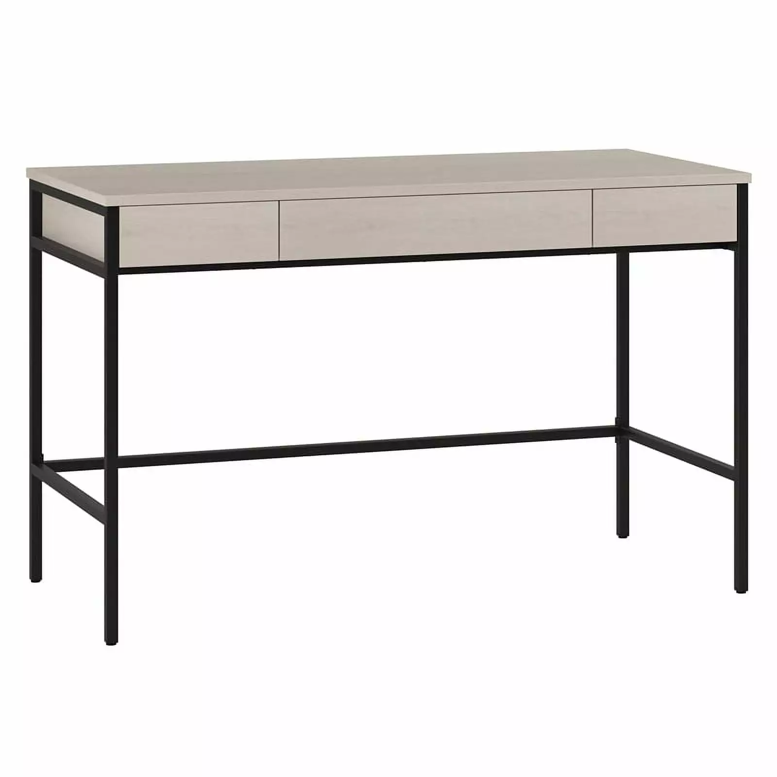 Pemberly Row Modern 47.75 Inch White Alder MDF Metal Home Office Desk