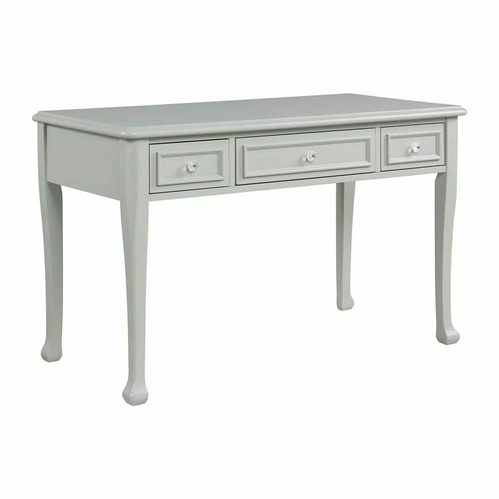 Pemberly Row Modern Gray Finish 3-Drawer Desk Contemporary Home Office