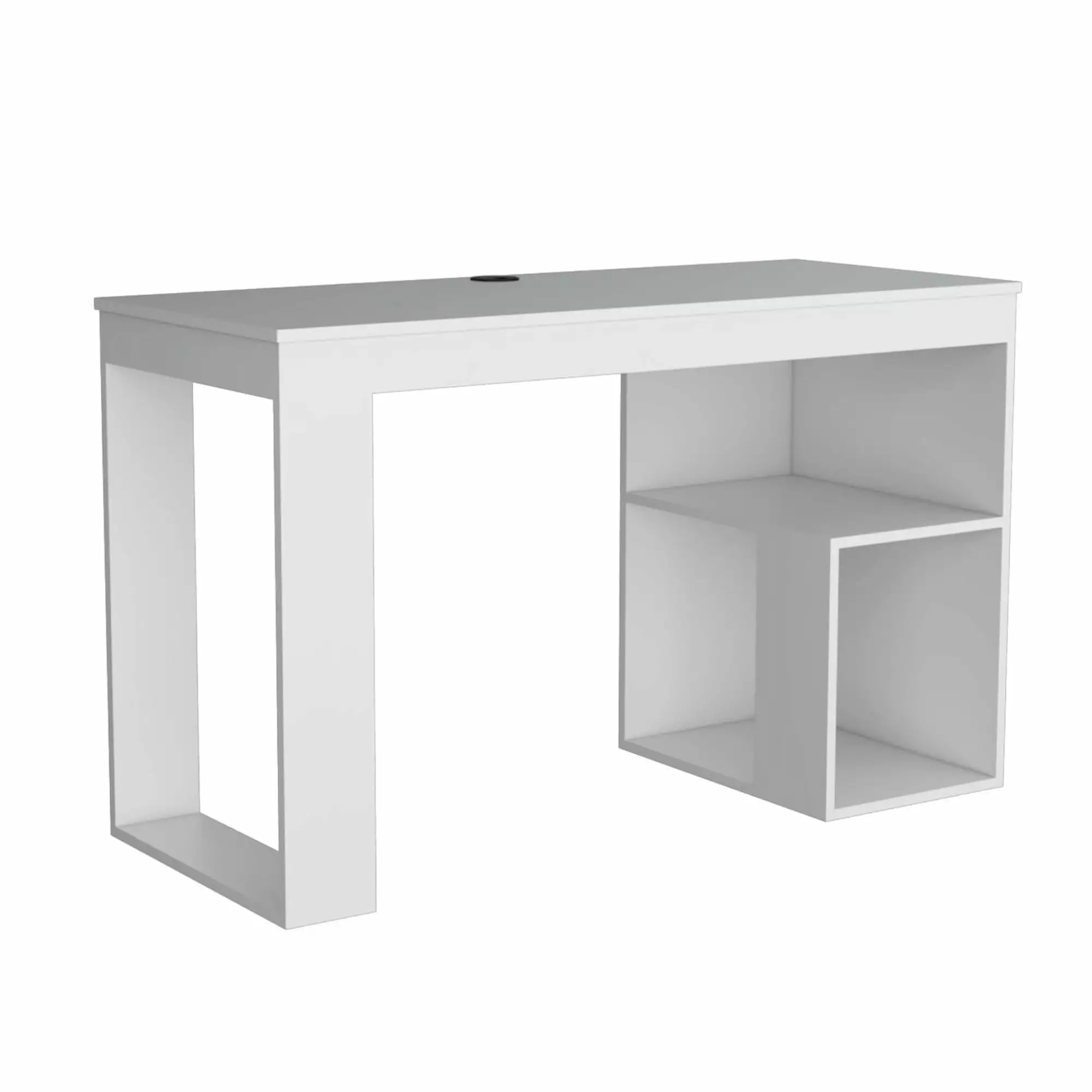 Astana Two Shelve Desk Engineered Wood White Modern Home Office Desk TUHOME Furniture