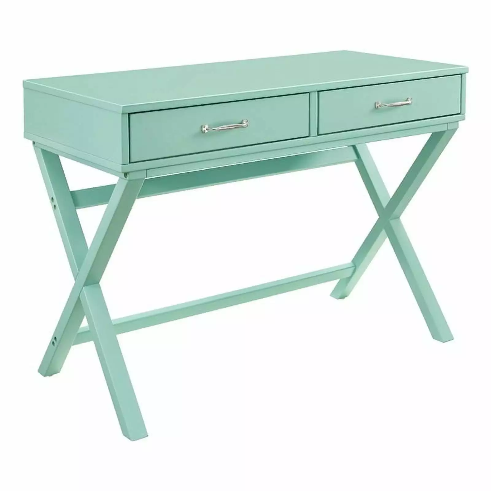 UrbanPro Modern 2-Drawer Home Office Wood Desk Turquoise Blue